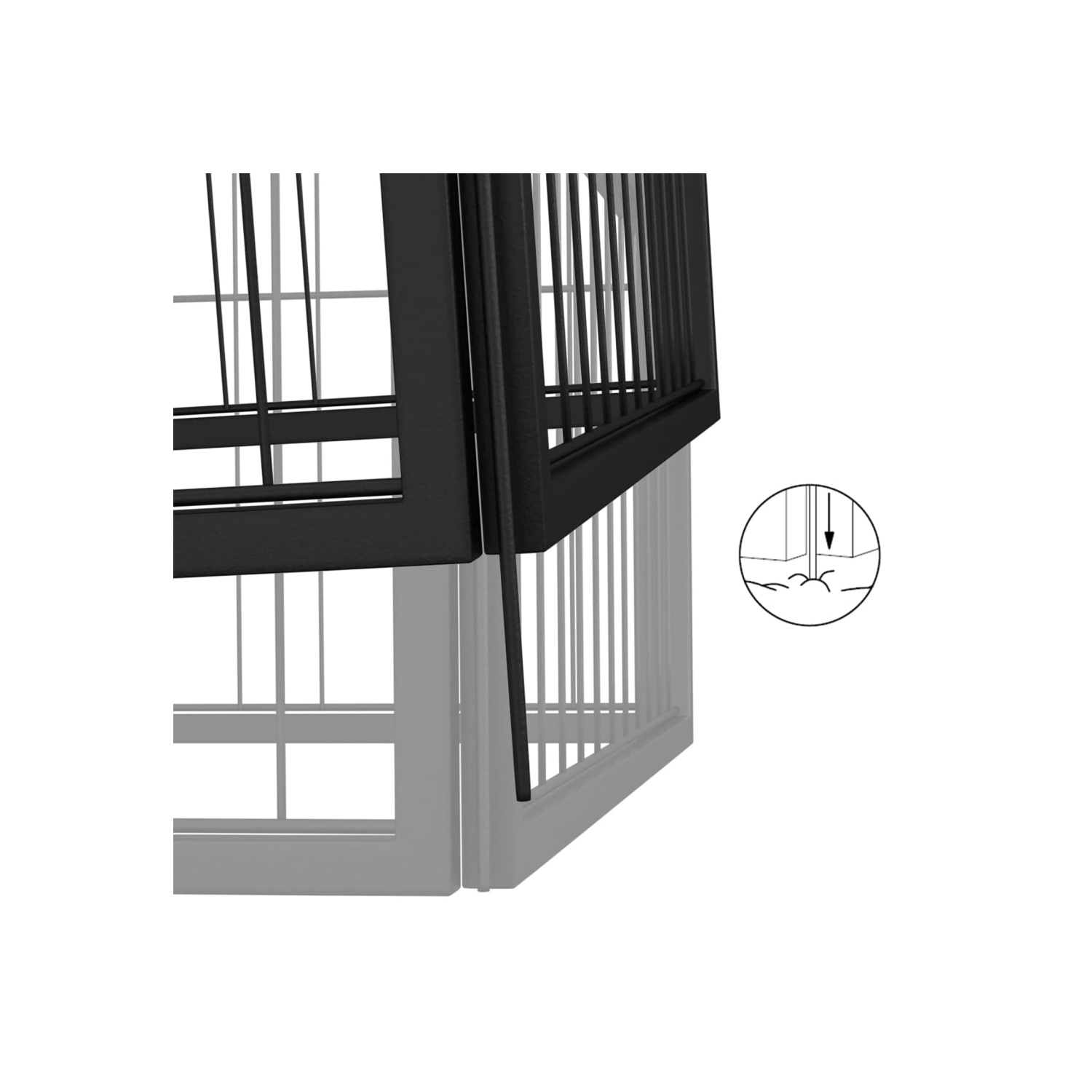 vidaXL 20-Panel Dog Playpen Black 50x100 cm Powder-coated Steel