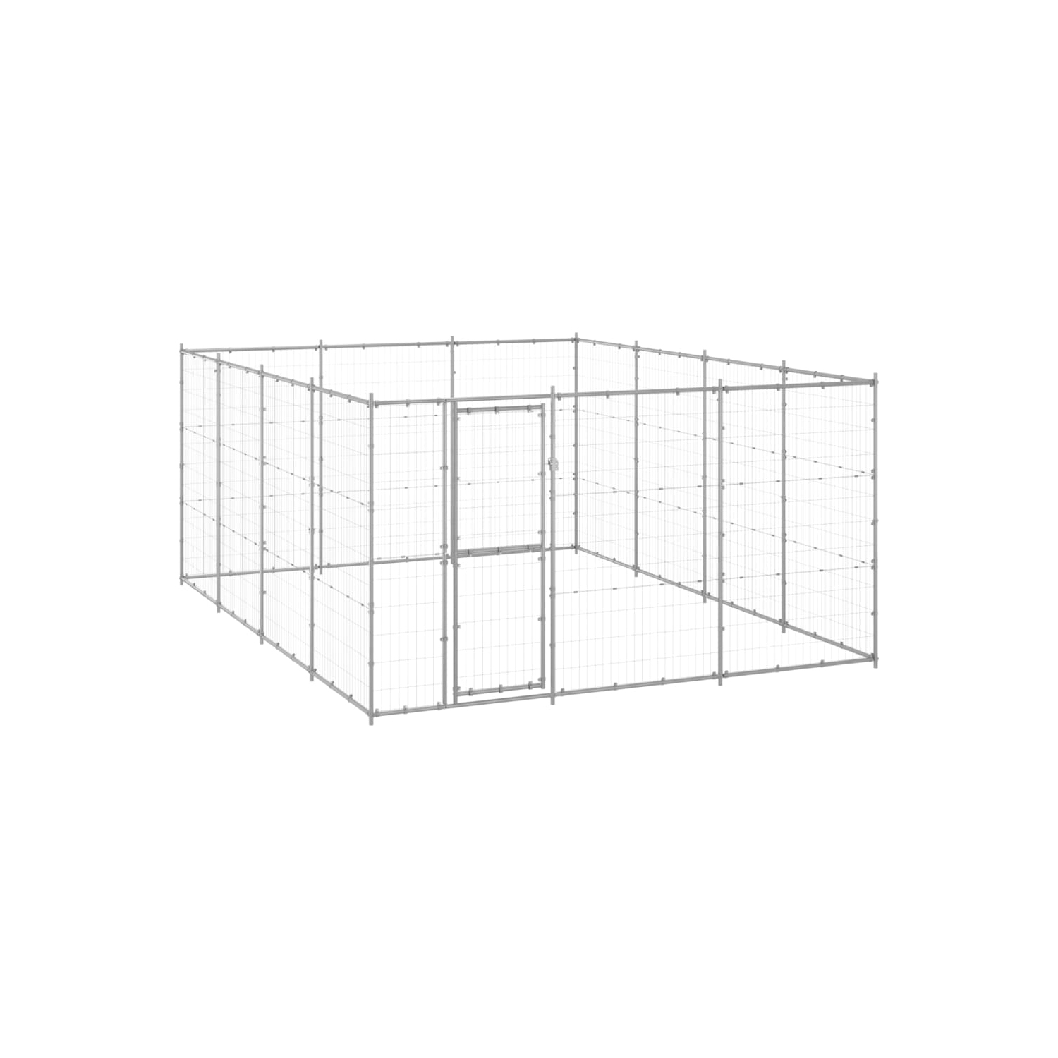 vidaXL Outdoor Dog Kennel Galvanised Steel 14.52 m²