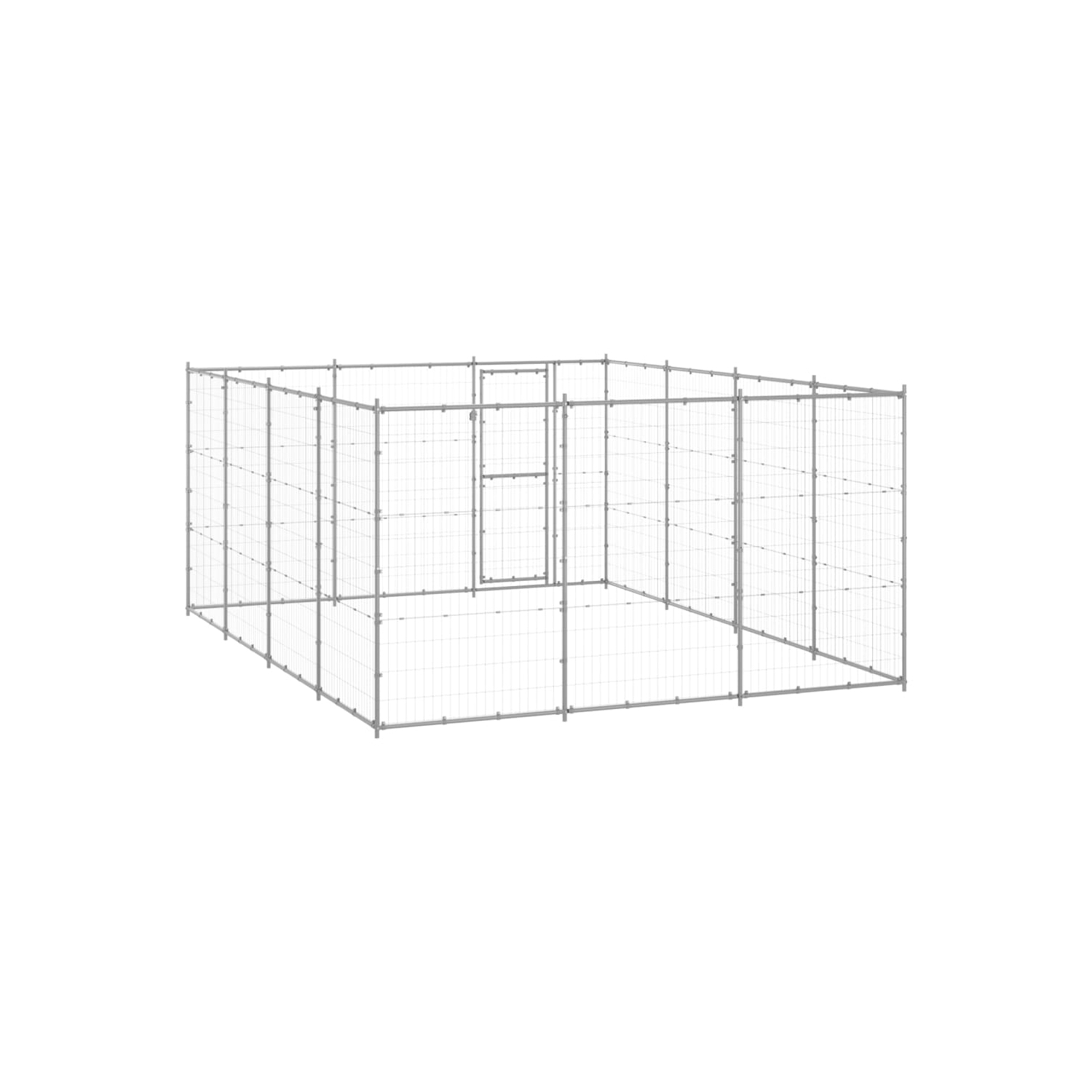 vidaXL Outdoor Dog Kennel Galvanised Steel 14.52 m²