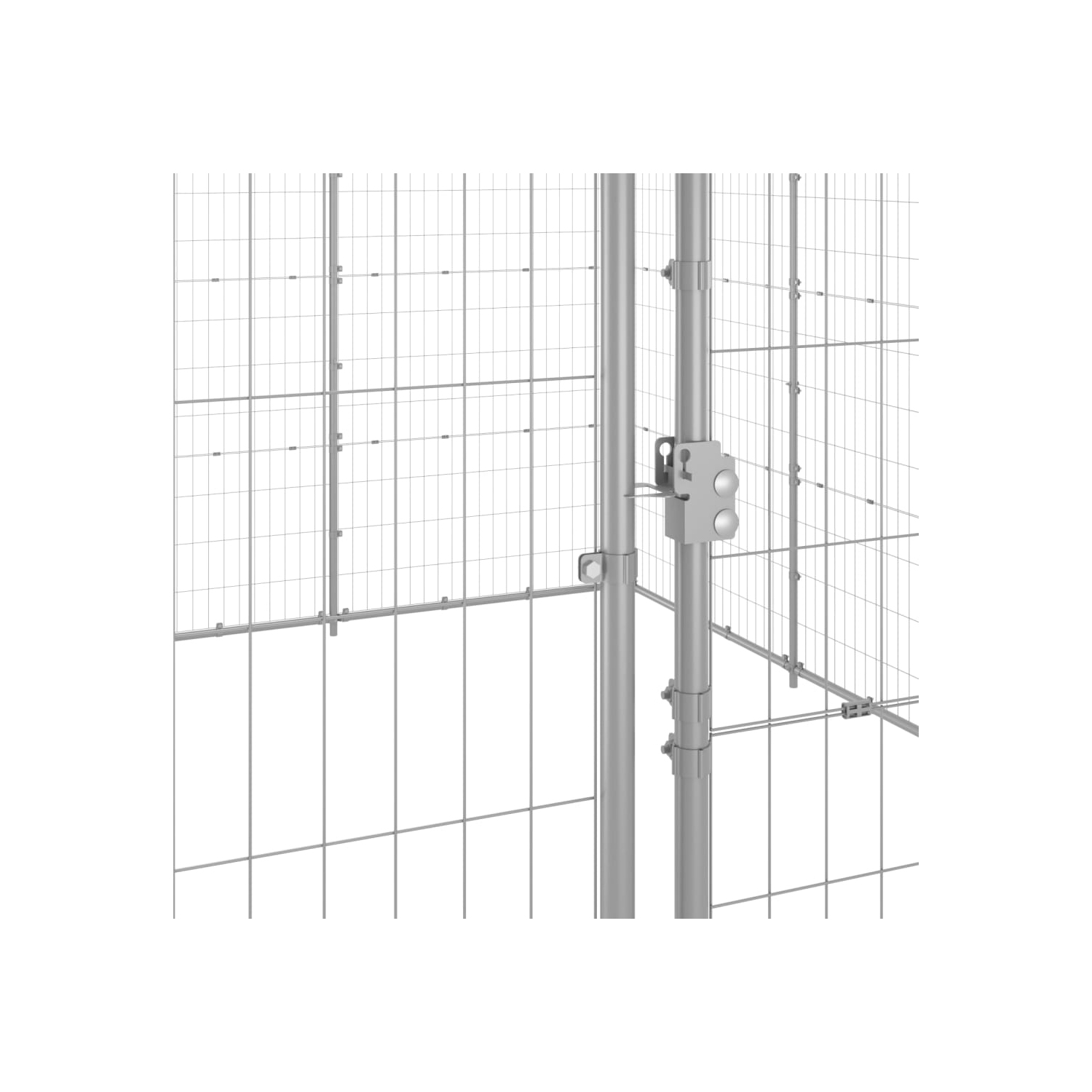 vidaXL Outdoor Dog Kennel Galvanised Steel 14.52 m²