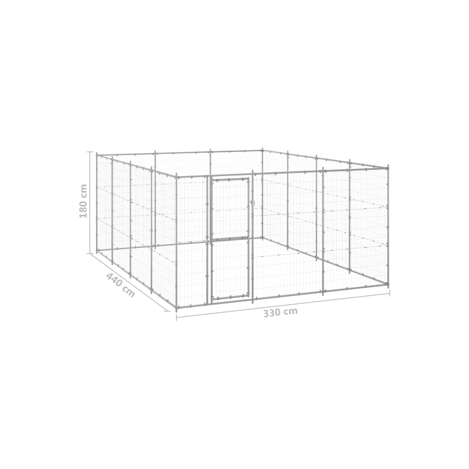 vidaXL Outdoor Dog Kennel Galvanised Steel 14.52 m²