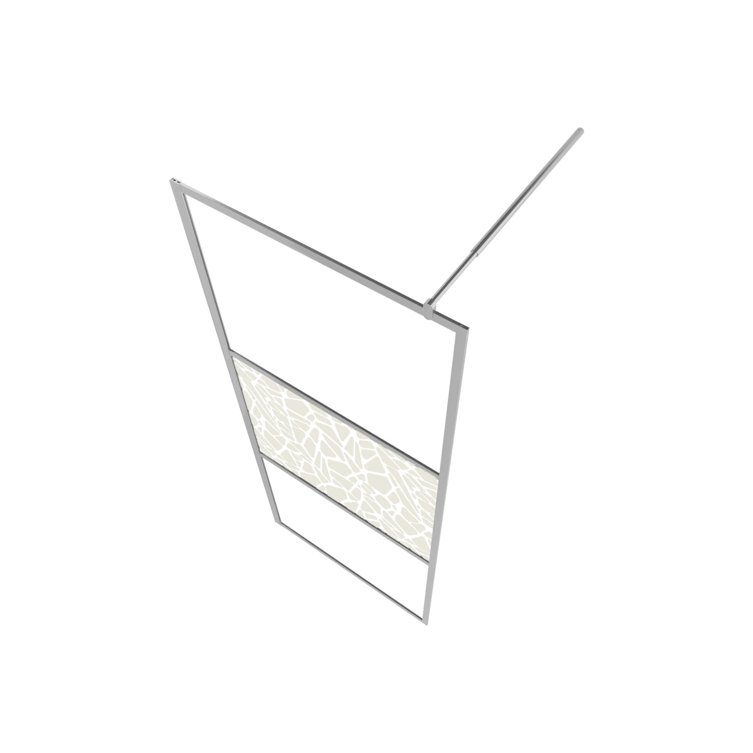 vidaXL Walk-in Shower Wall with Shelf Chrome 80x195 cm ESG Glass&Aluminium