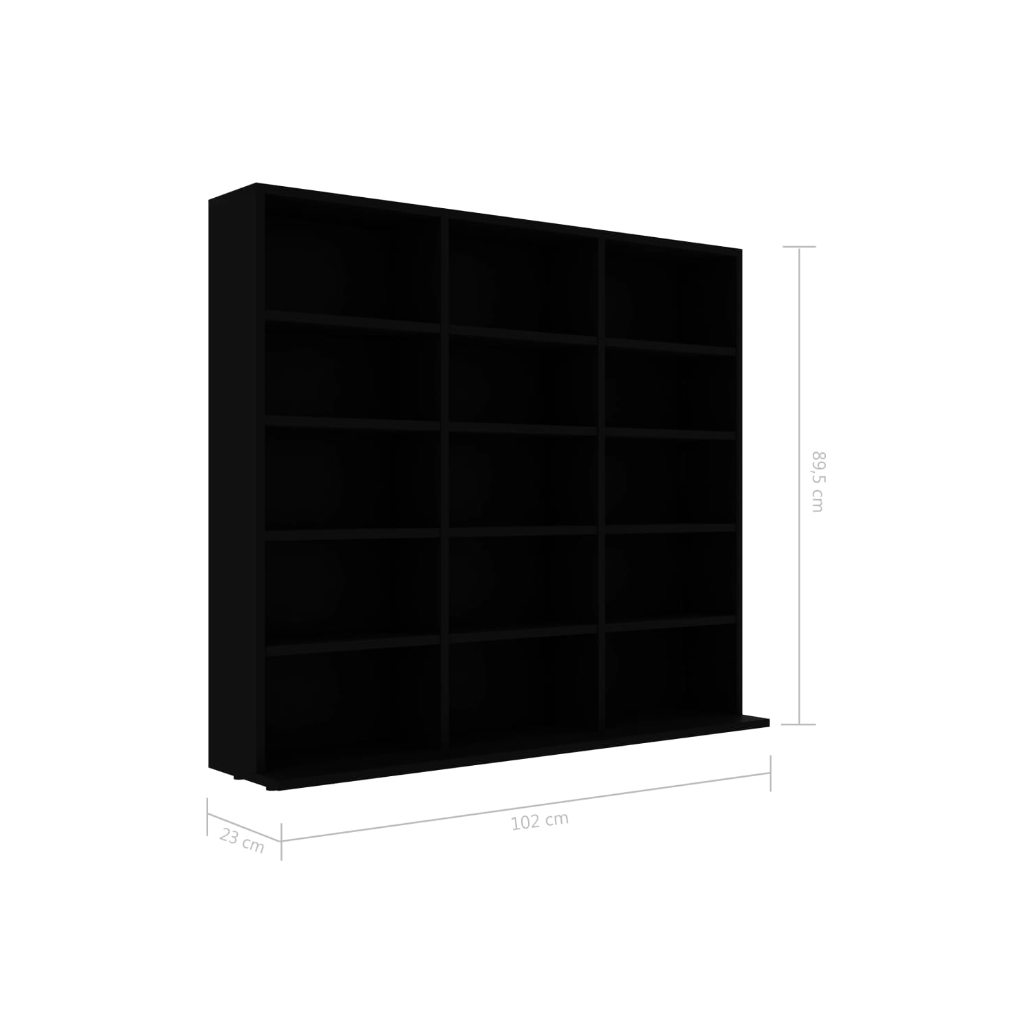 Armoire à CD vidaXL noire 100x23x89.5 cm en bois d'ingénierie