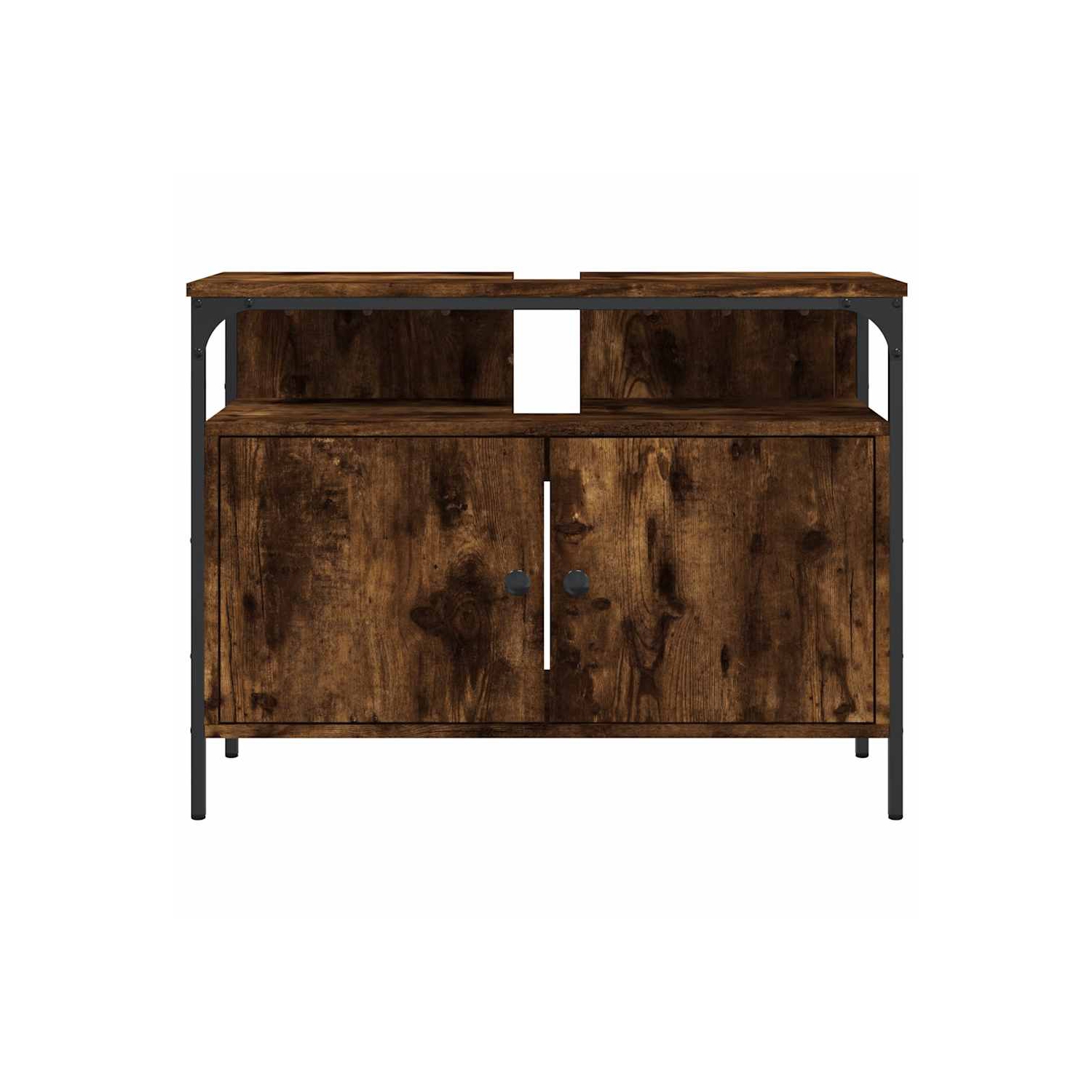 Armoire de salle de bain en bois d'ingénierie 60 cm, 60 x 30 x 30 po, chêne fumé