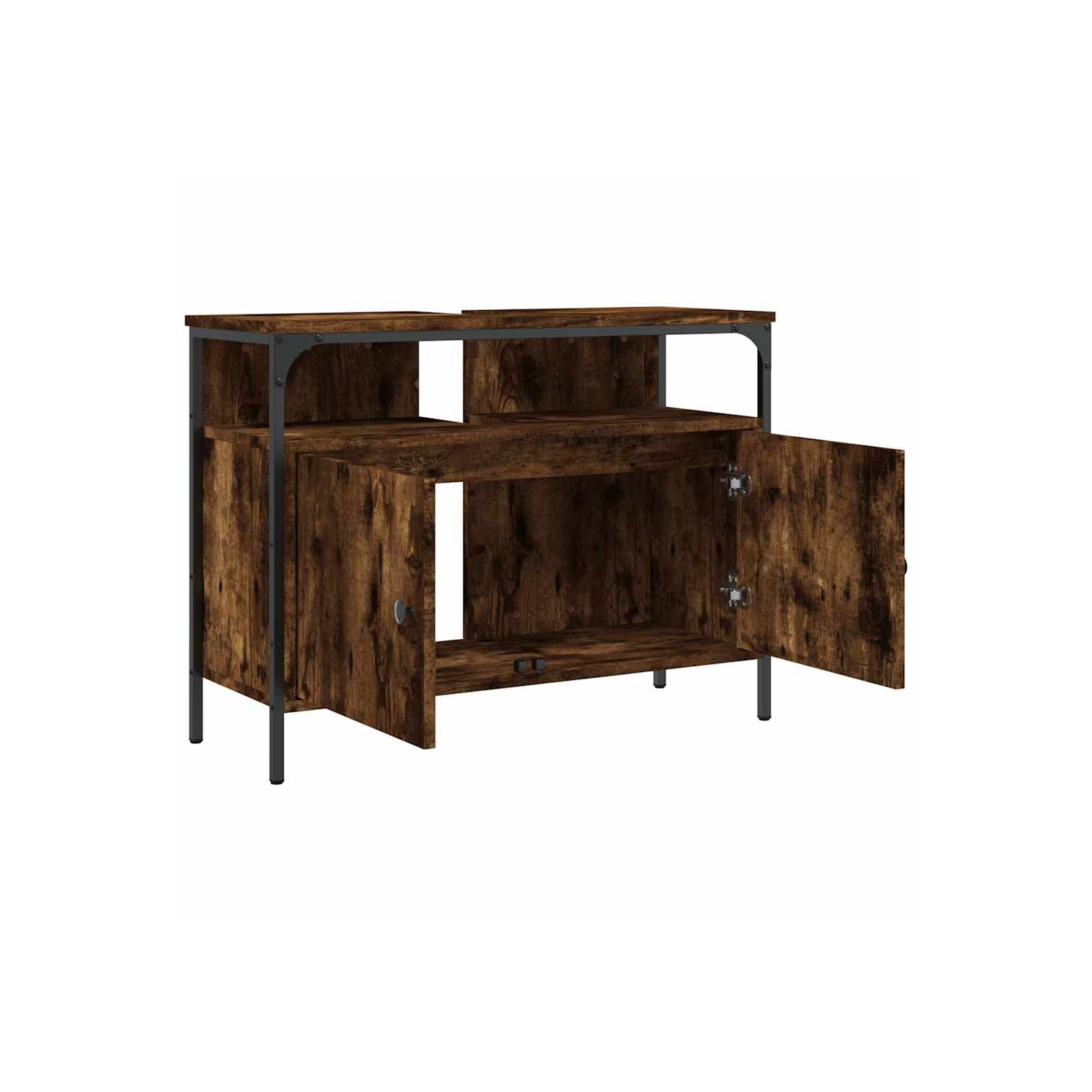 Armoire de salle de bain en bois d'ingénierie 60 cm, 60 x 30 x 30 po, chêne fumé