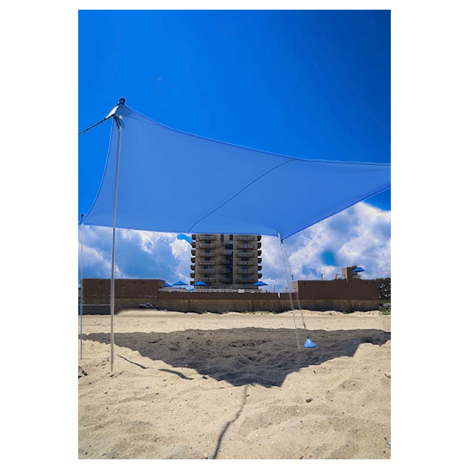 Pare-soleil de plage escamotable de Ready Covers, 10 x 10 pi avec 4 poteaux et pelle