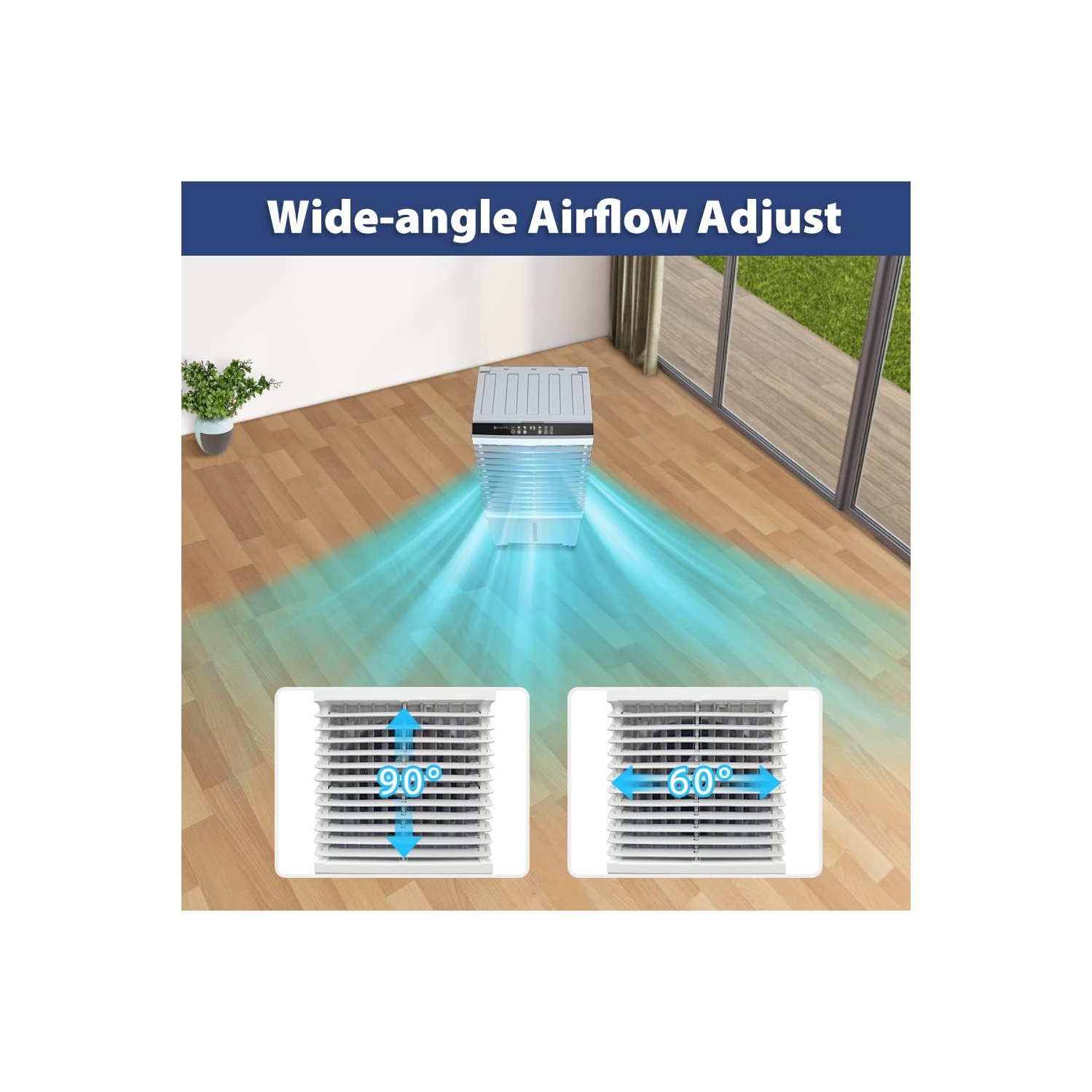 Lifeplus 20 L Portable Evaporative Air Cooler Fan Humidifier 3 Speed Indoor/Outdoor 5.2 Gal.