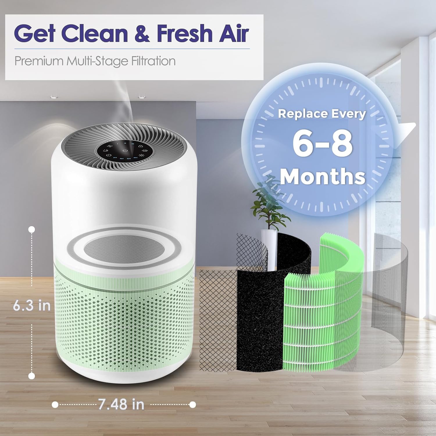 Core 300 Toxin Absorber Filter Compatible with LEVOIT Air Purifier Filter Core 300-RF-TX, Core 300 300S P350 Air Purifier with Core 300-RF P350-RF