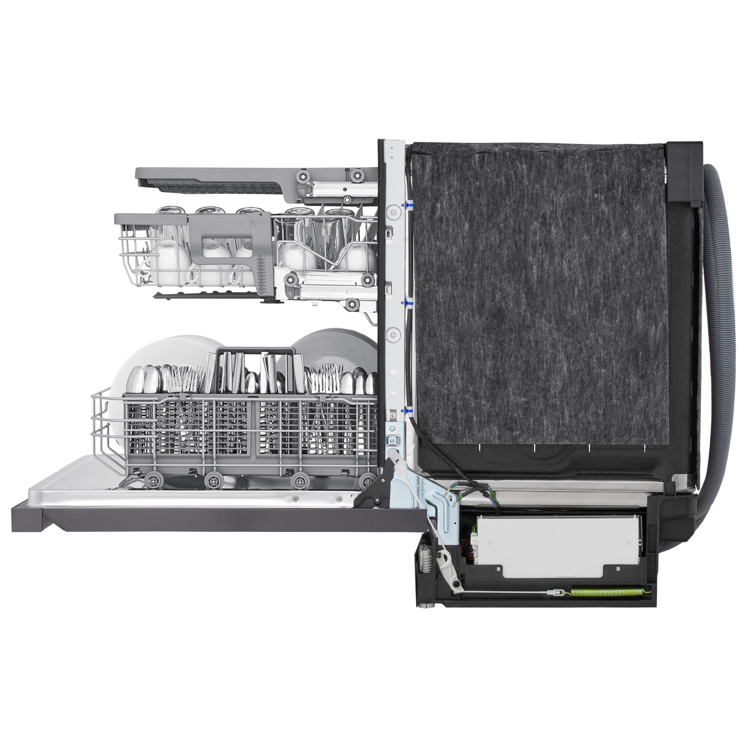 Lave-vaisselle encastrable 24 po 46 dB avec troisième panier de LG - Inox noir