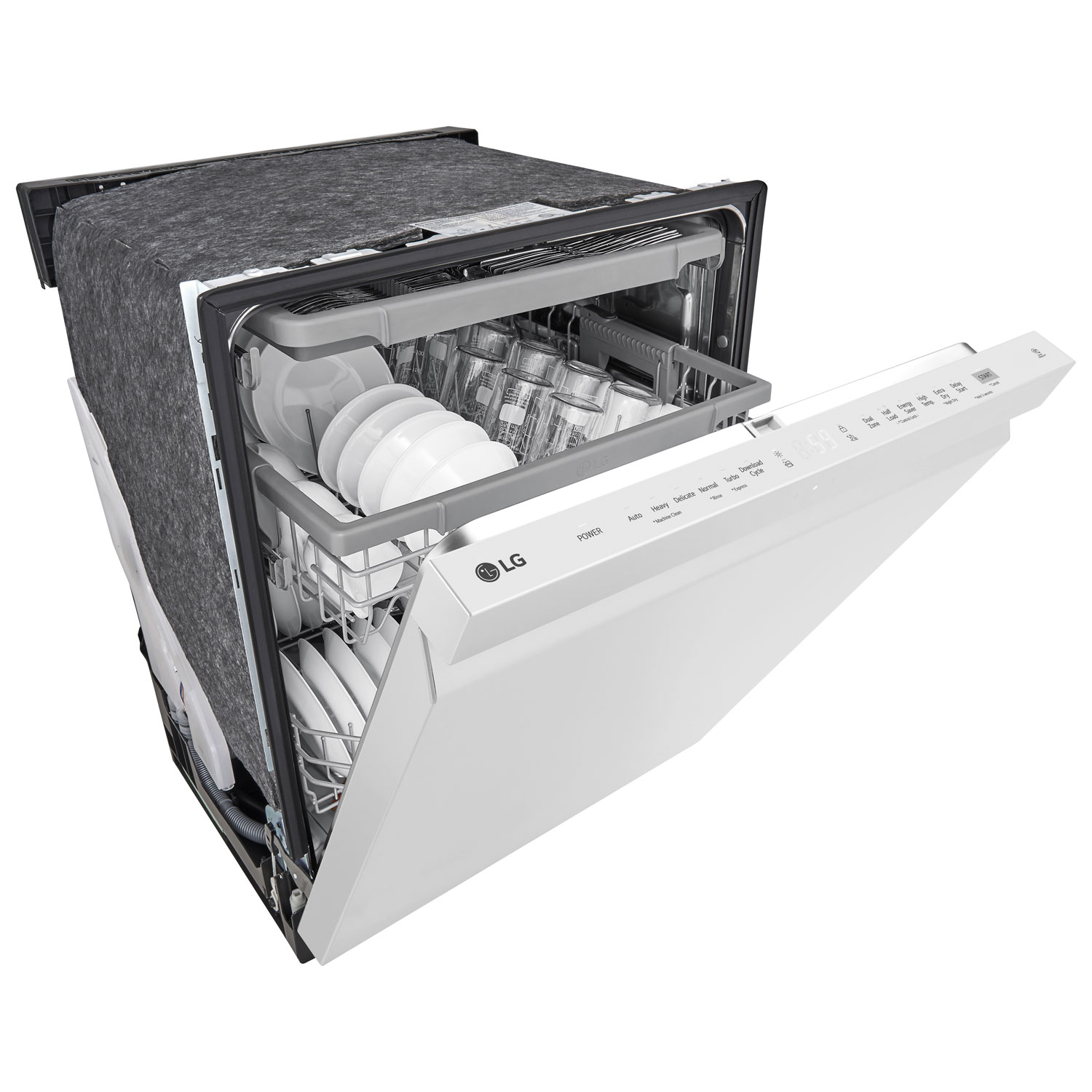 LG 24" 48dB Built-In Dishwasher with Third Rack - White