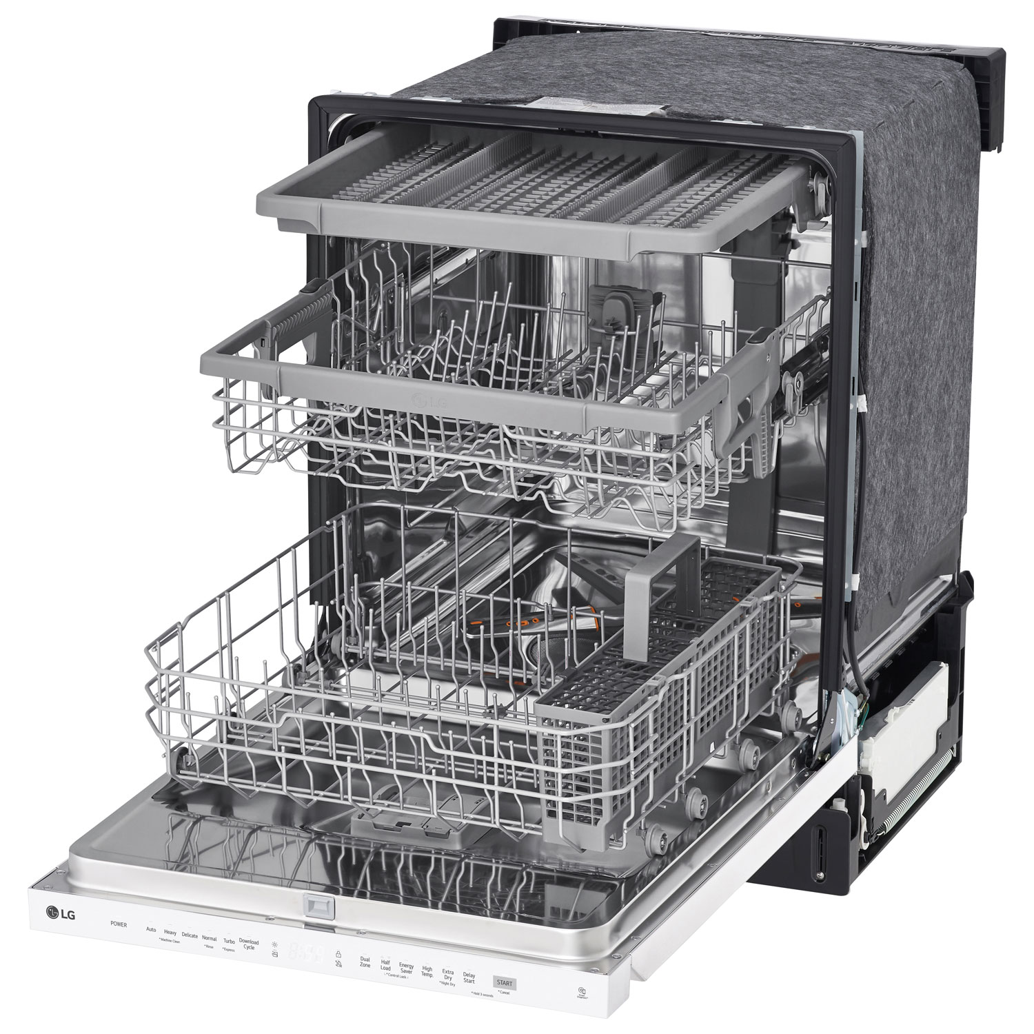 LG 24" 48dB Built-In Dishwasher with Third Rack - White