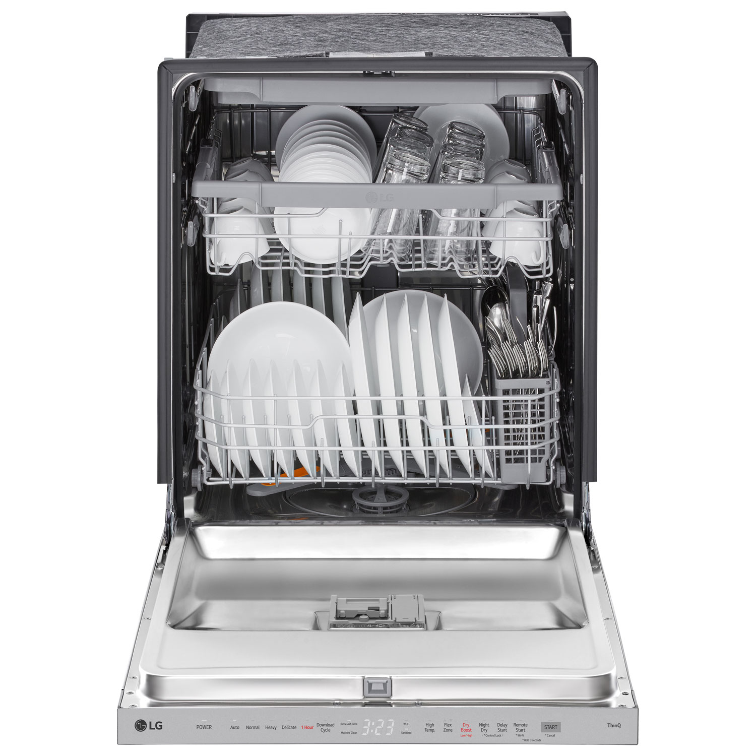 Lave-vaisselle encastrable 24 po 46 dB avec troisième panier de LG - Acier inoxydable