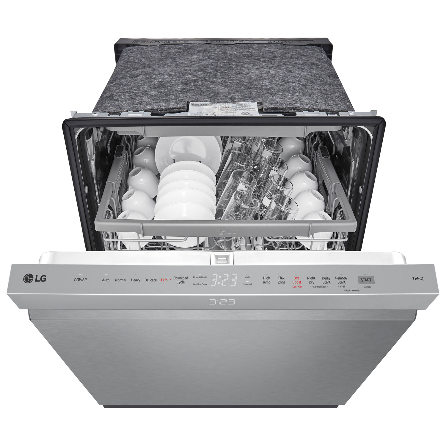 Lave-vaisselle encastrable 24 po 46 dB avec troisième panier de LG - Acier inoxydable