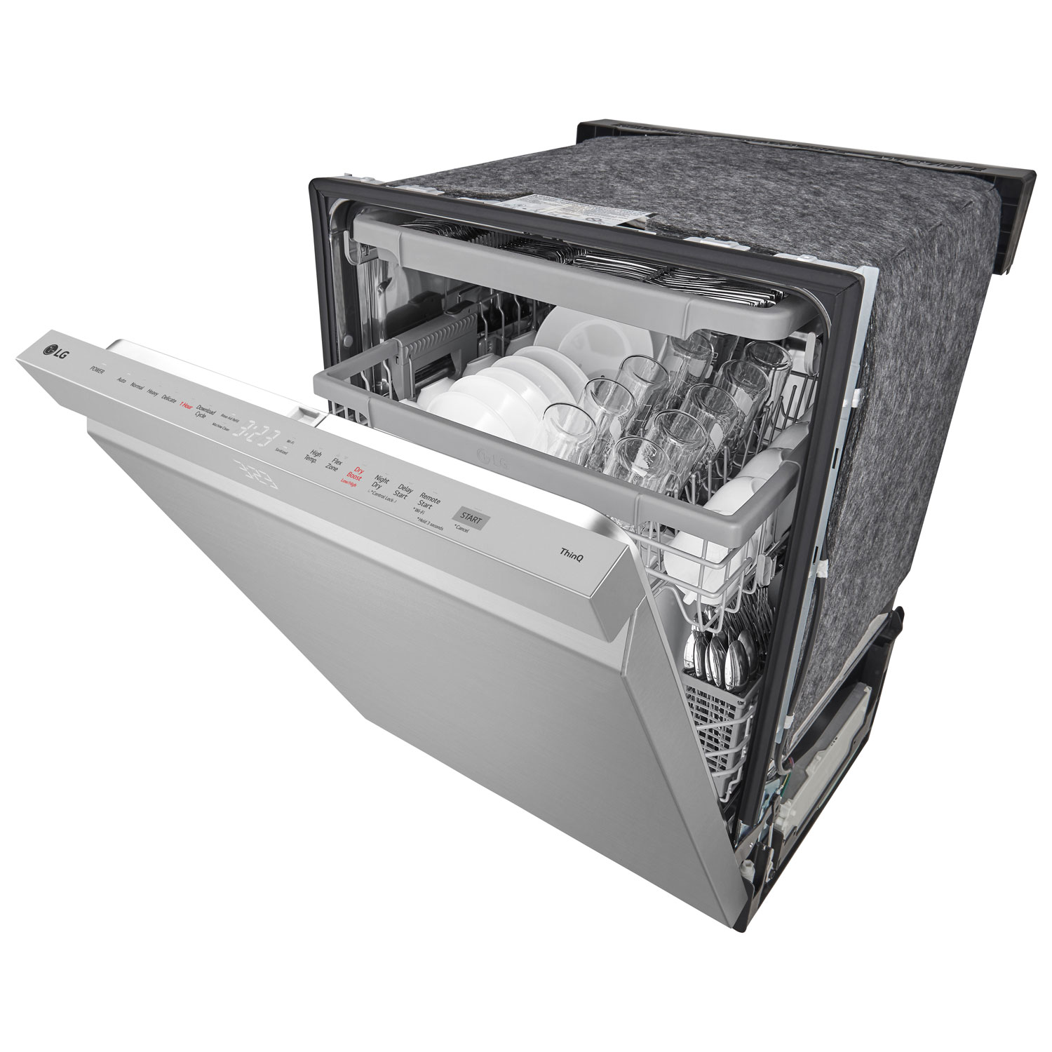 Lave-vaisselle encastrable 24 po 46 dB avec troisième panier de LG - Acier inoxydable