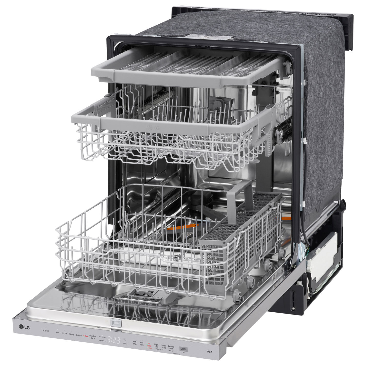 Lave-vaisselle encastrable 24 po 46 dB avec troisième panier de LG - Acier inoxydable