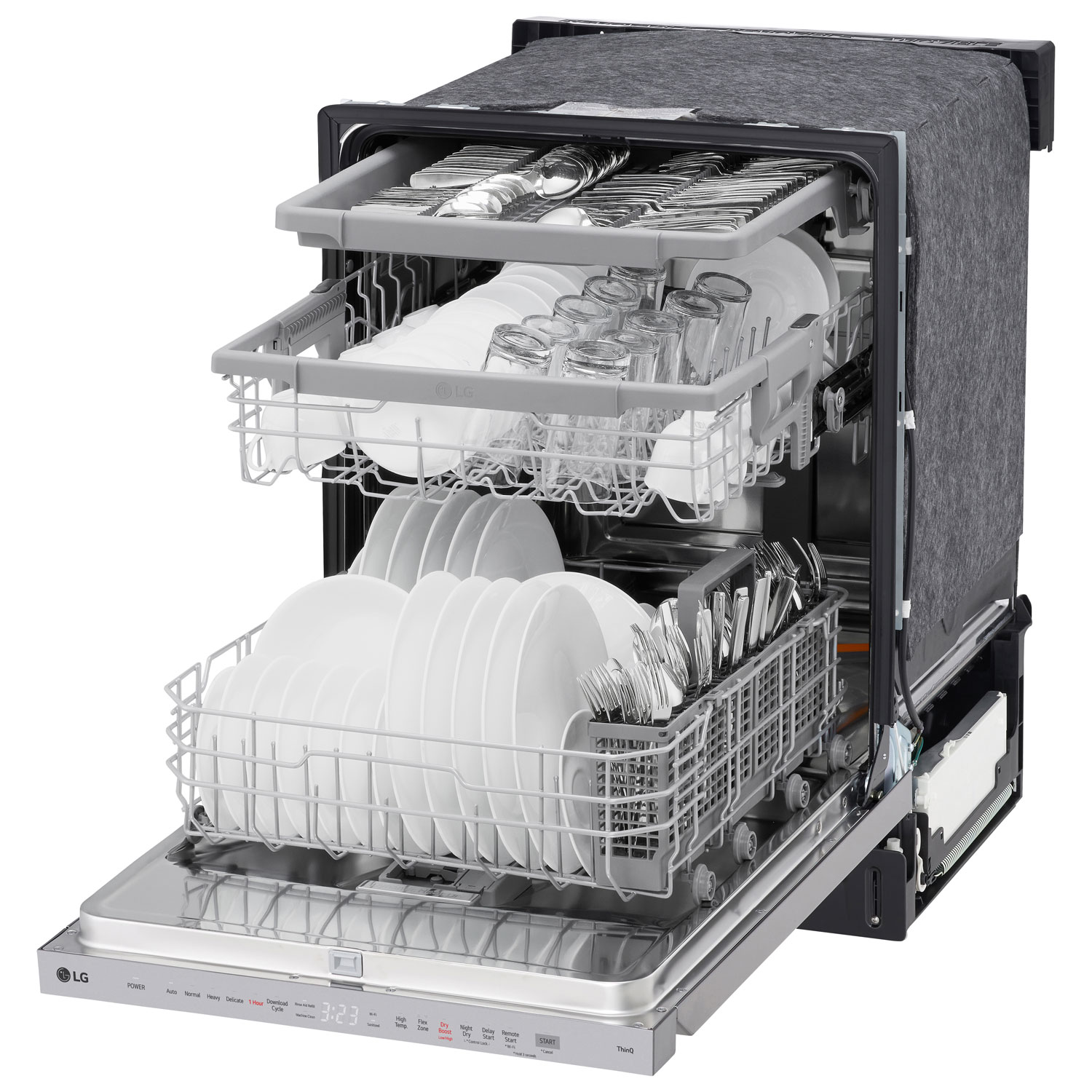 Lave-vaisselle encastrable 24 po 46 dB avec troisième panier de LG - Acier inoxydable