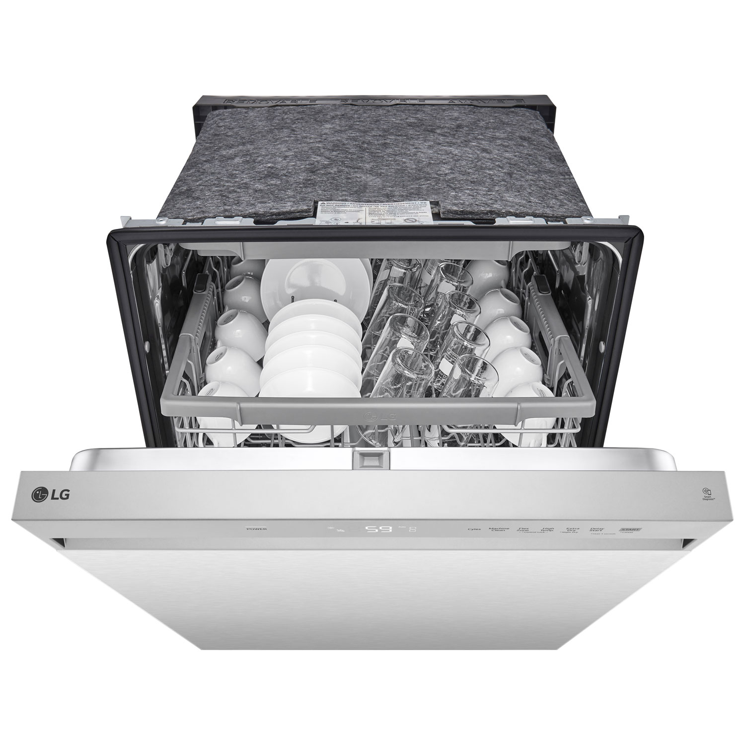 Lave-vaisselle encastrable 24 po 50 dB avec troisième panier de LG - Acier inoxydable