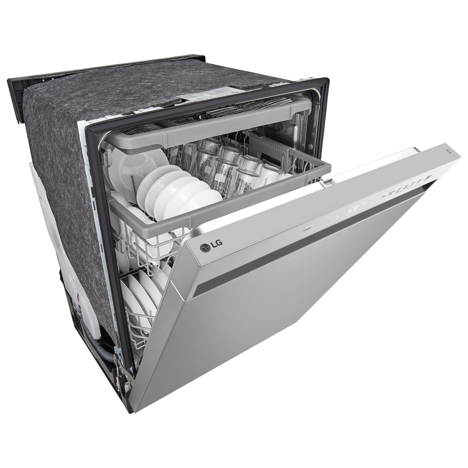 Lave-vaisselle encastrable 24 po 50 dB avec troisième panier de LG - Acier inoxydable