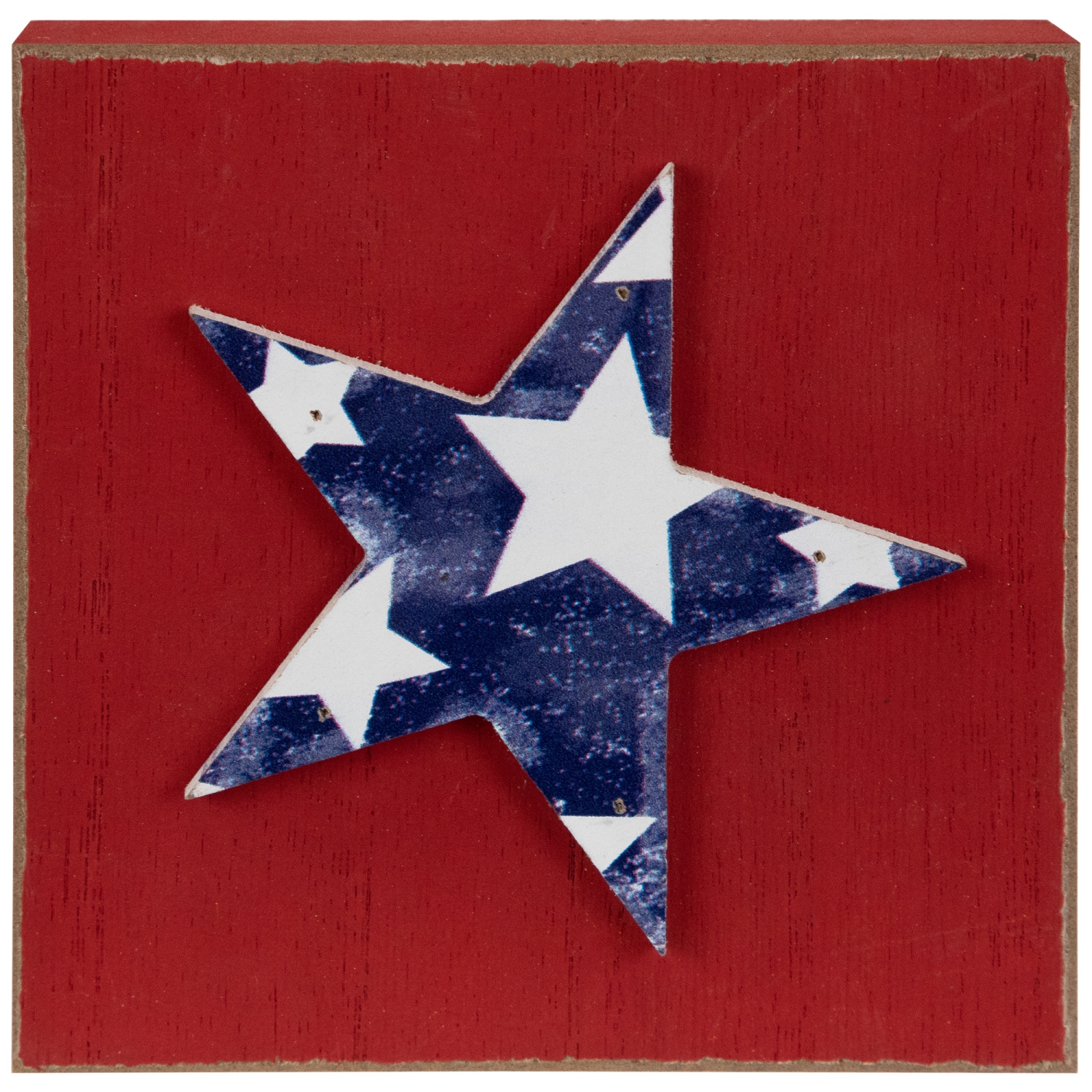 Stars and Stripes Americana Wooden Plaques - 4.25" - Red, White and Blue - Set of 3