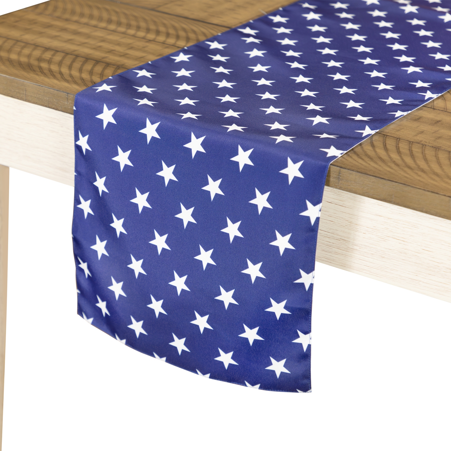 Patriotic Stars Table Runner - 72" - Blue and White