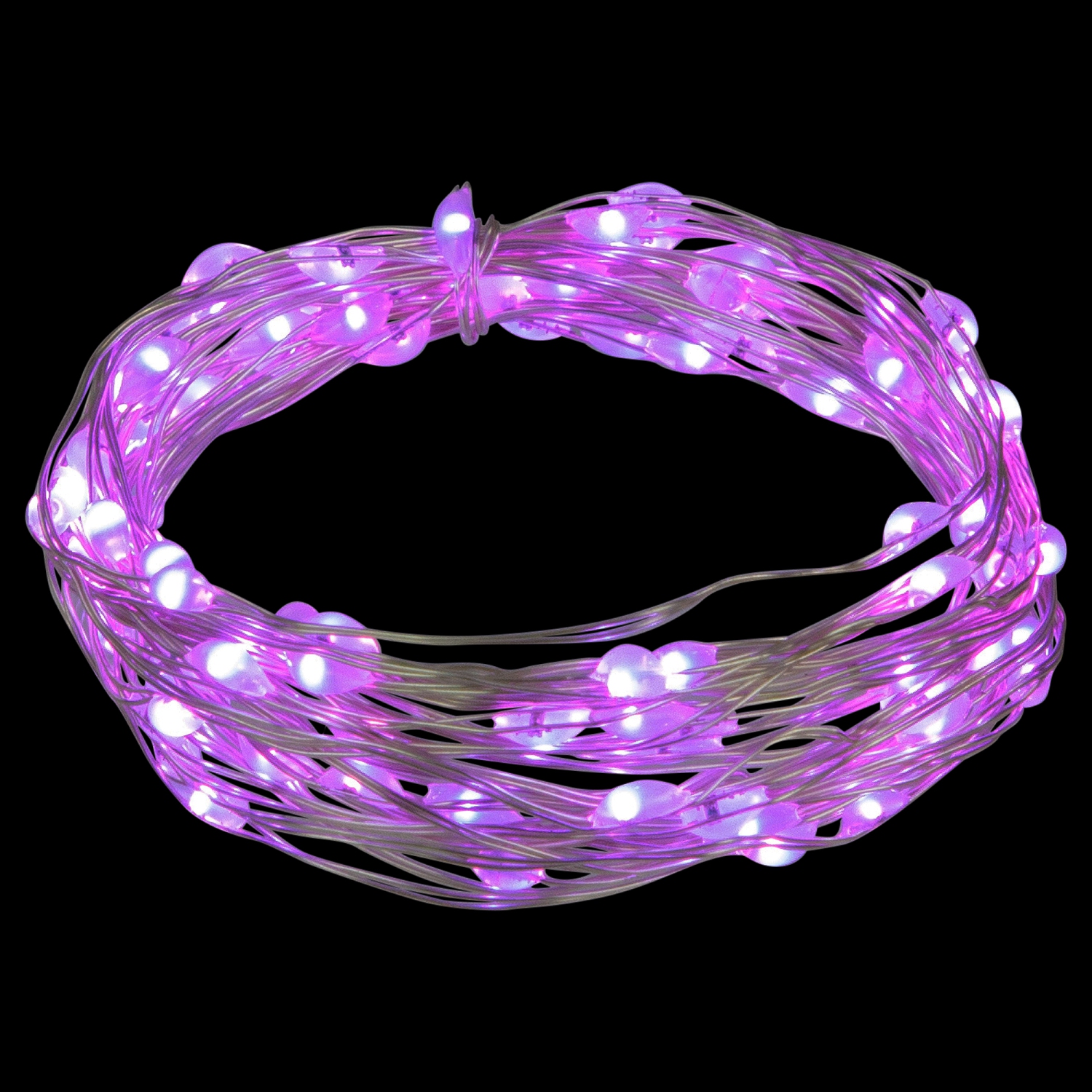 LED Micro Fairy Christmas Lights - Purple - 16' Copper Wire - 100ct