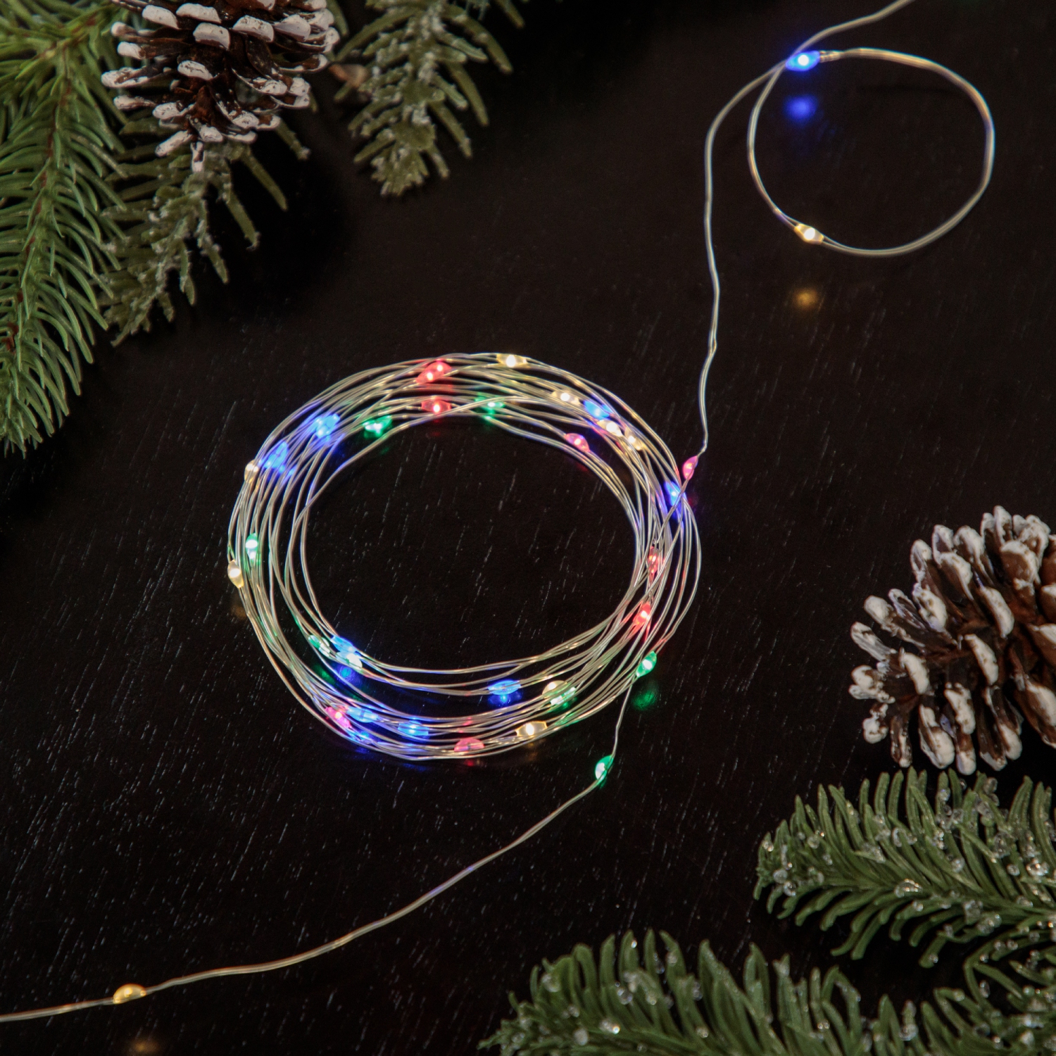 LED Micro Fairy Christmas Lights - Multi-Color - 16' Copper Wire - 100ct