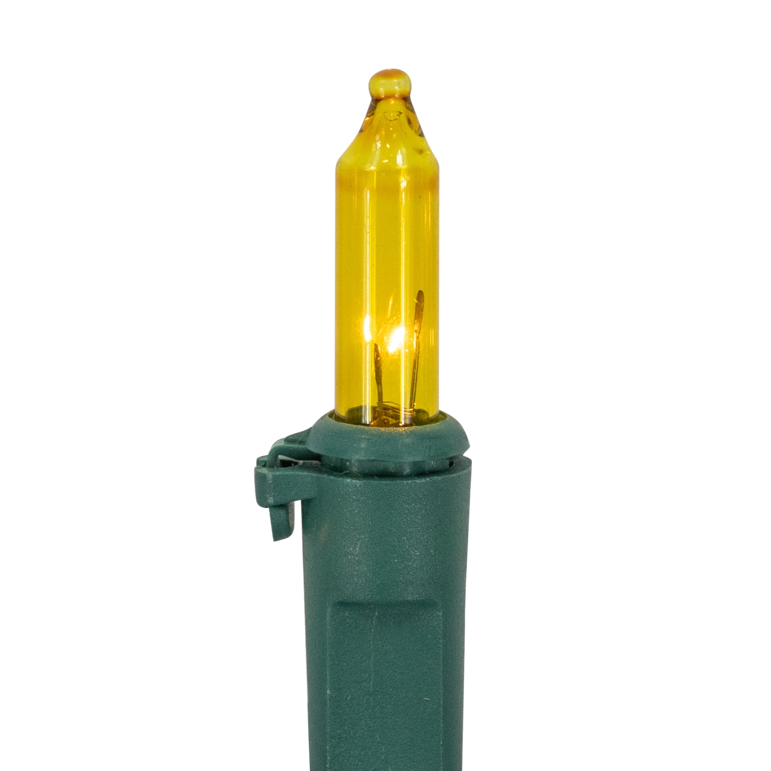 Mini lumières de Noël - Jaune - fil vert de 20,25 pi - 100ct