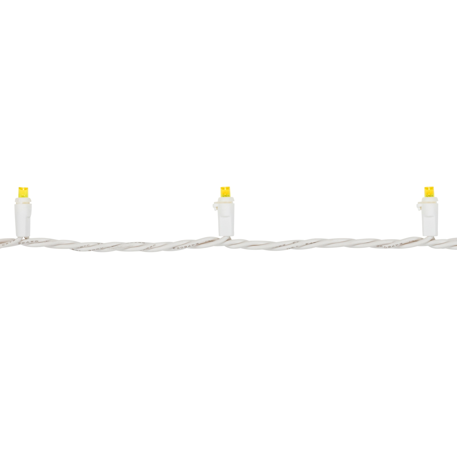 LED Wide Angle Christmas Lights - Yellow - 33' White Wire - 100 ct