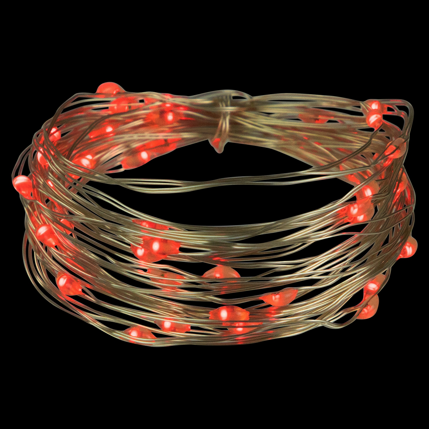 Micro Fairy Christmas Lights - Red LED - 16' Copper Wire - 50ct