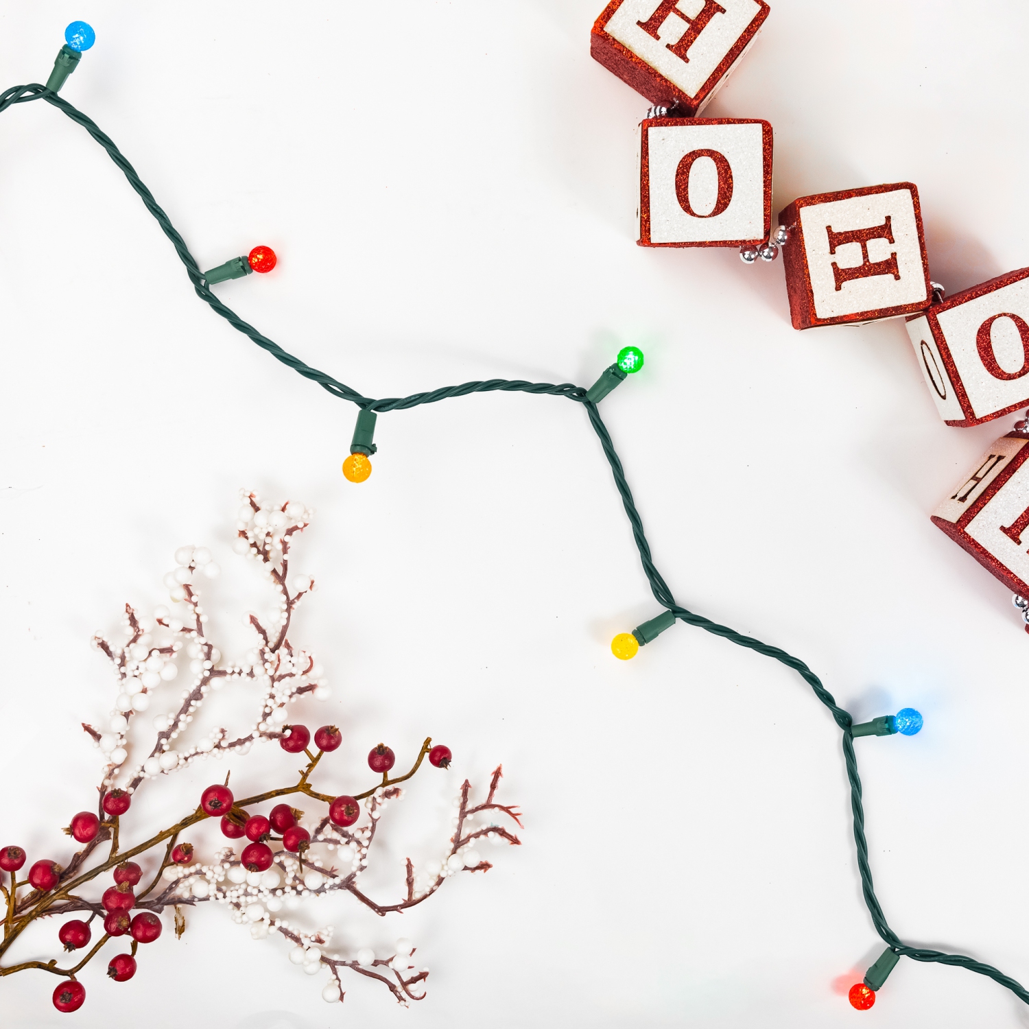 LED G12 Berry Christmas Lights - Multicolor - 16' Green Wire - 50ct