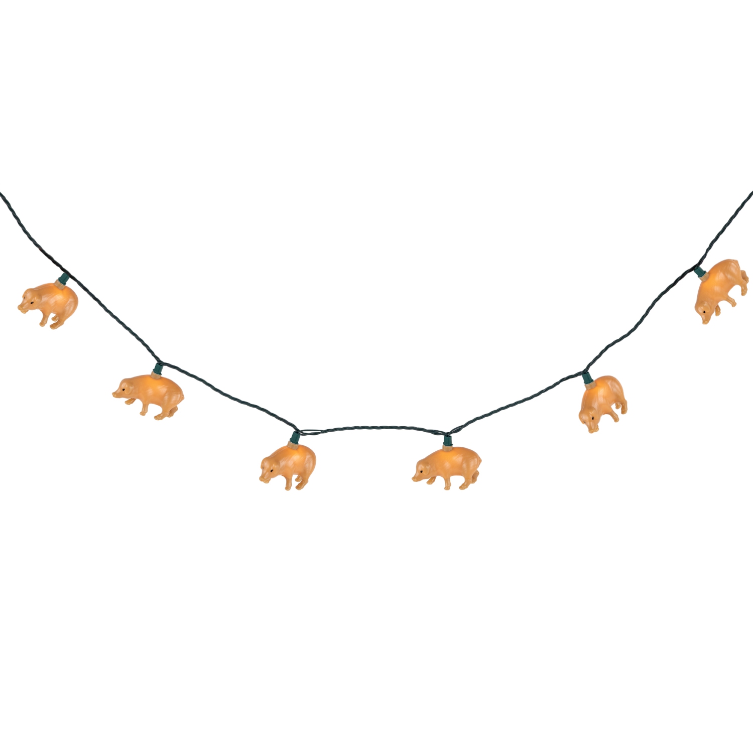 Pig Indoor Outdoor Patio Light Set - 6' Green Wire - 10ct