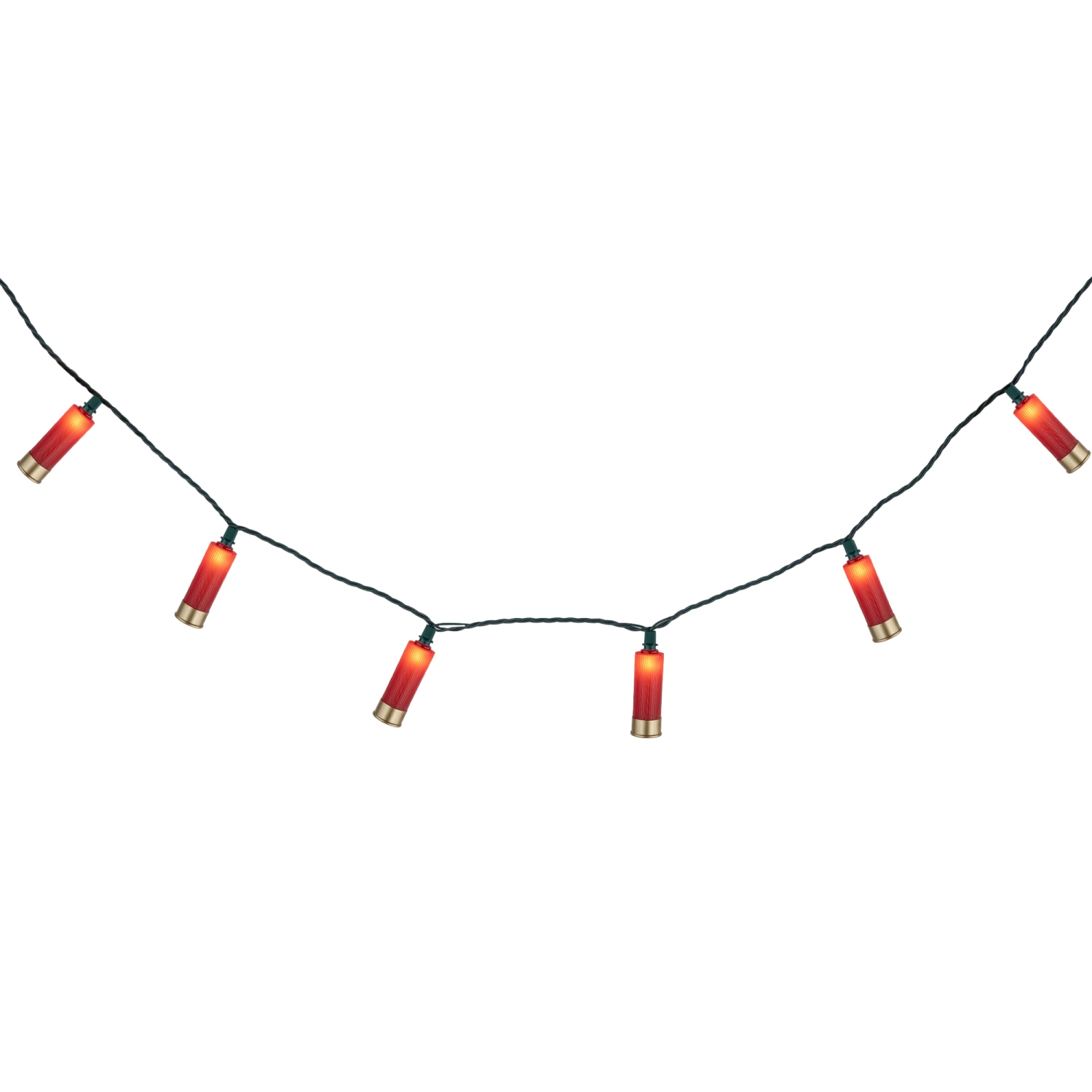 Shotgun Shells Patio Light Set - Red and Gold - 6' Green Wire - 10ct