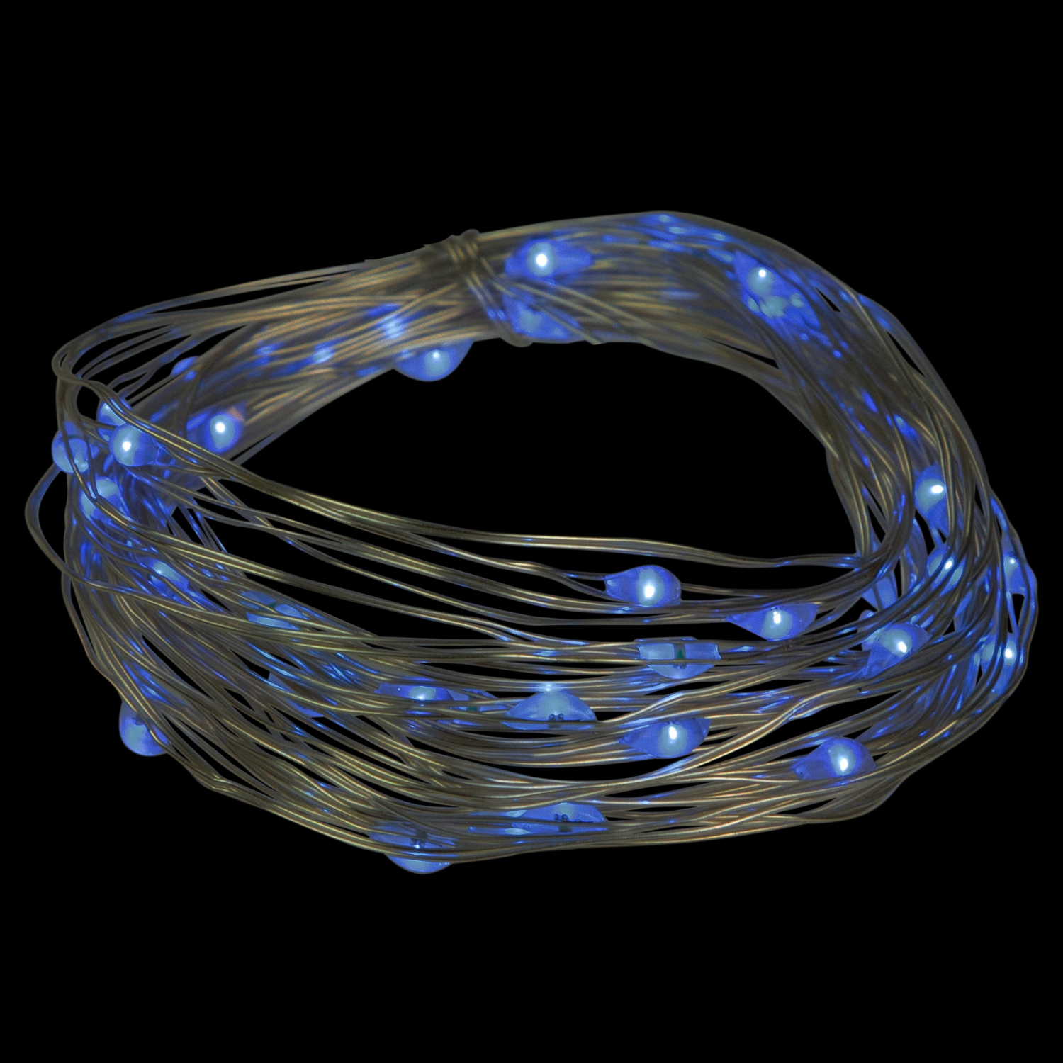 Micro Fairy Christmas Lights - LED Blue - 16' Copper Wire - 100ct