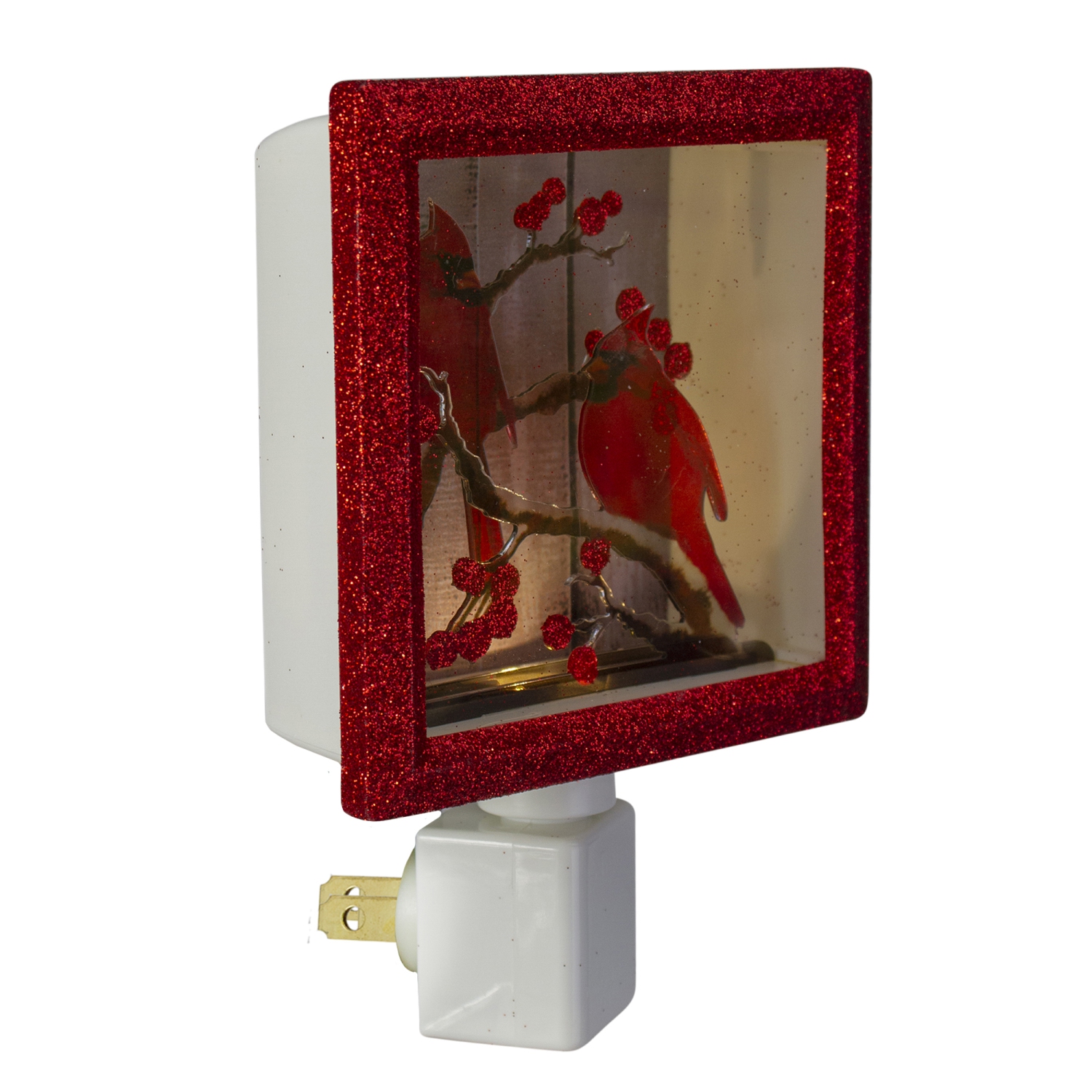 Veilleuse de Noël scintillante Red Cardinals - 4,25&nbsp;po