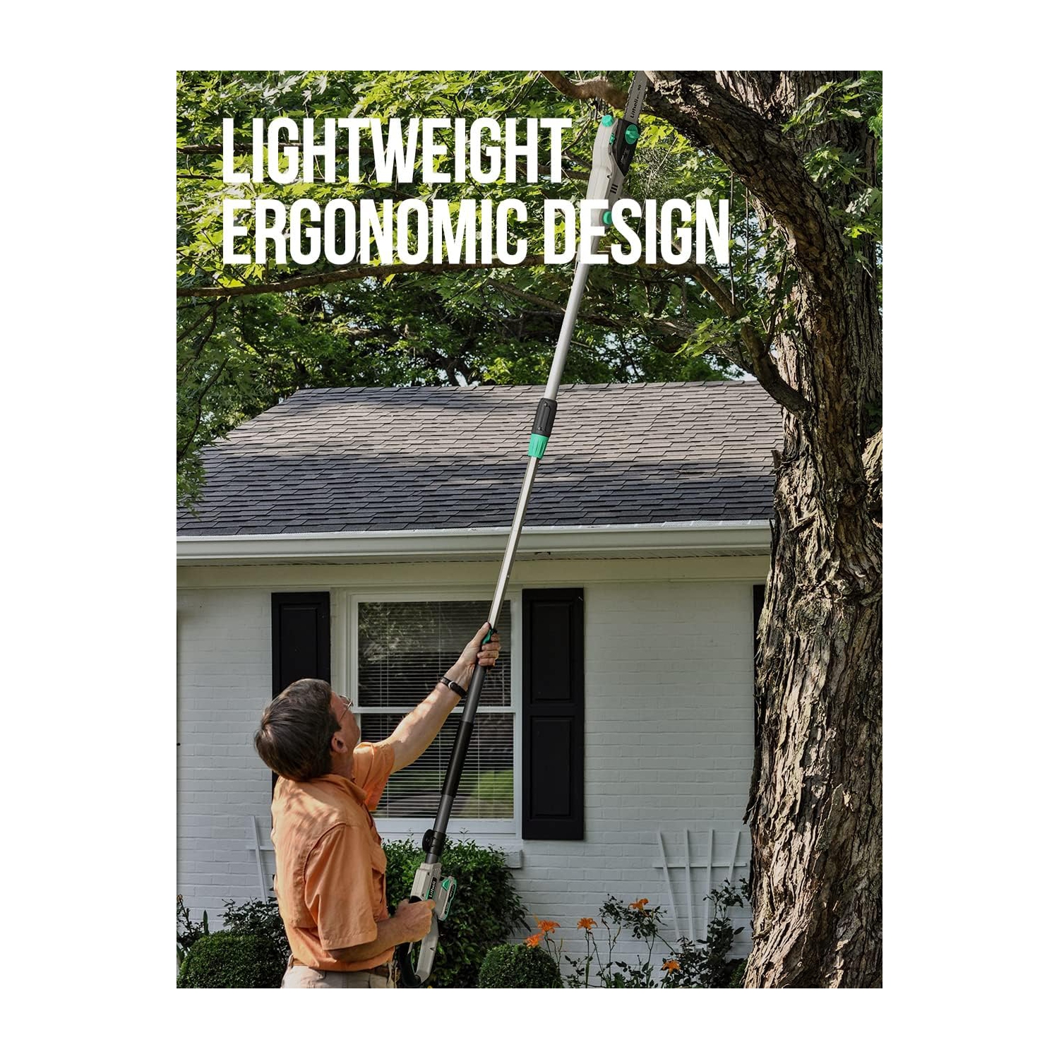 Litheli Cordless Pole Saw 10-Inch, 20V Battery-Powered Pole Saws for Tree Trimming,with 2.0Ah Battery & Charger