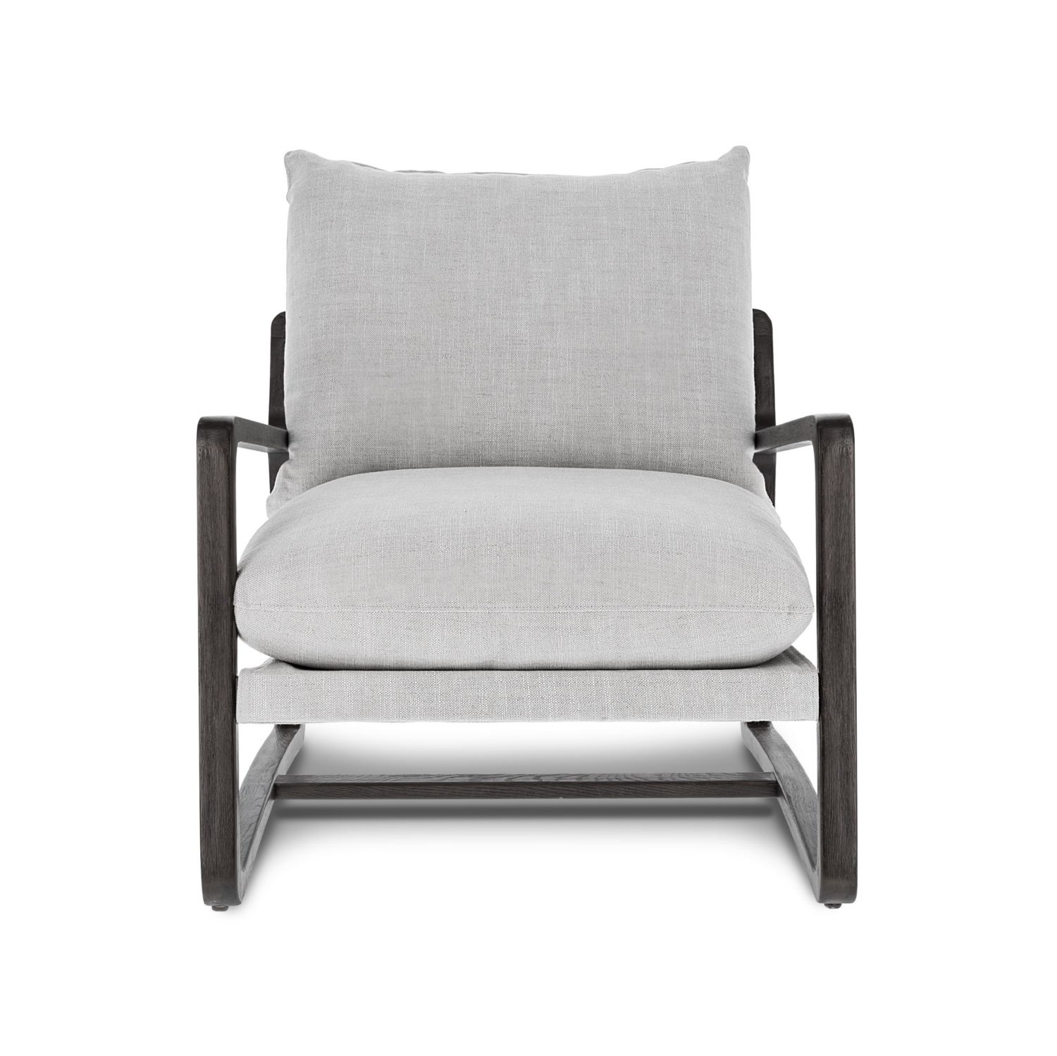 Valencia LACON – Fauteuil d’appoint à cadre en bois, gris clair