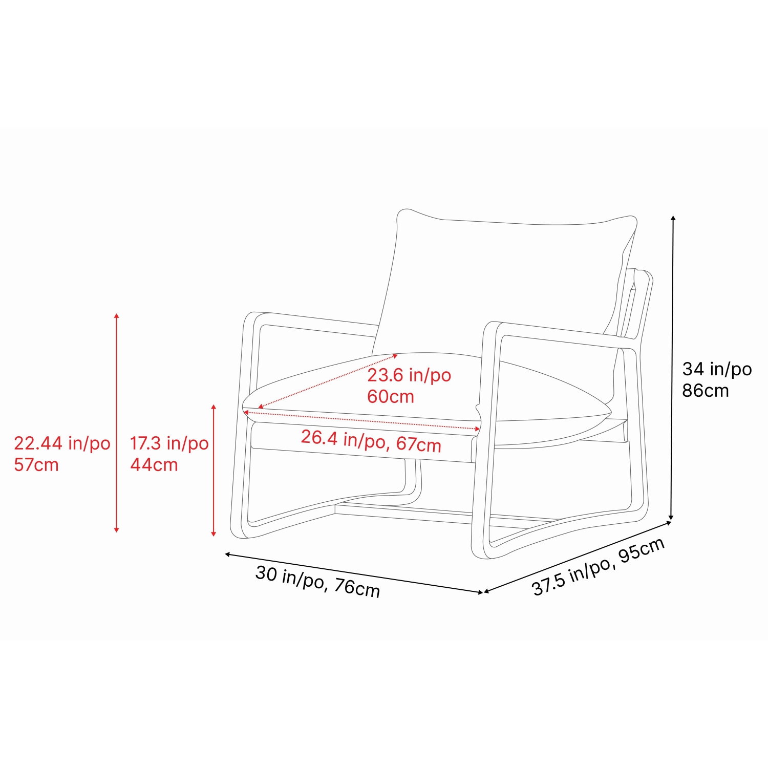 Valencia LACON – Fauteuil d’appoint à cadre en bois, gris clair