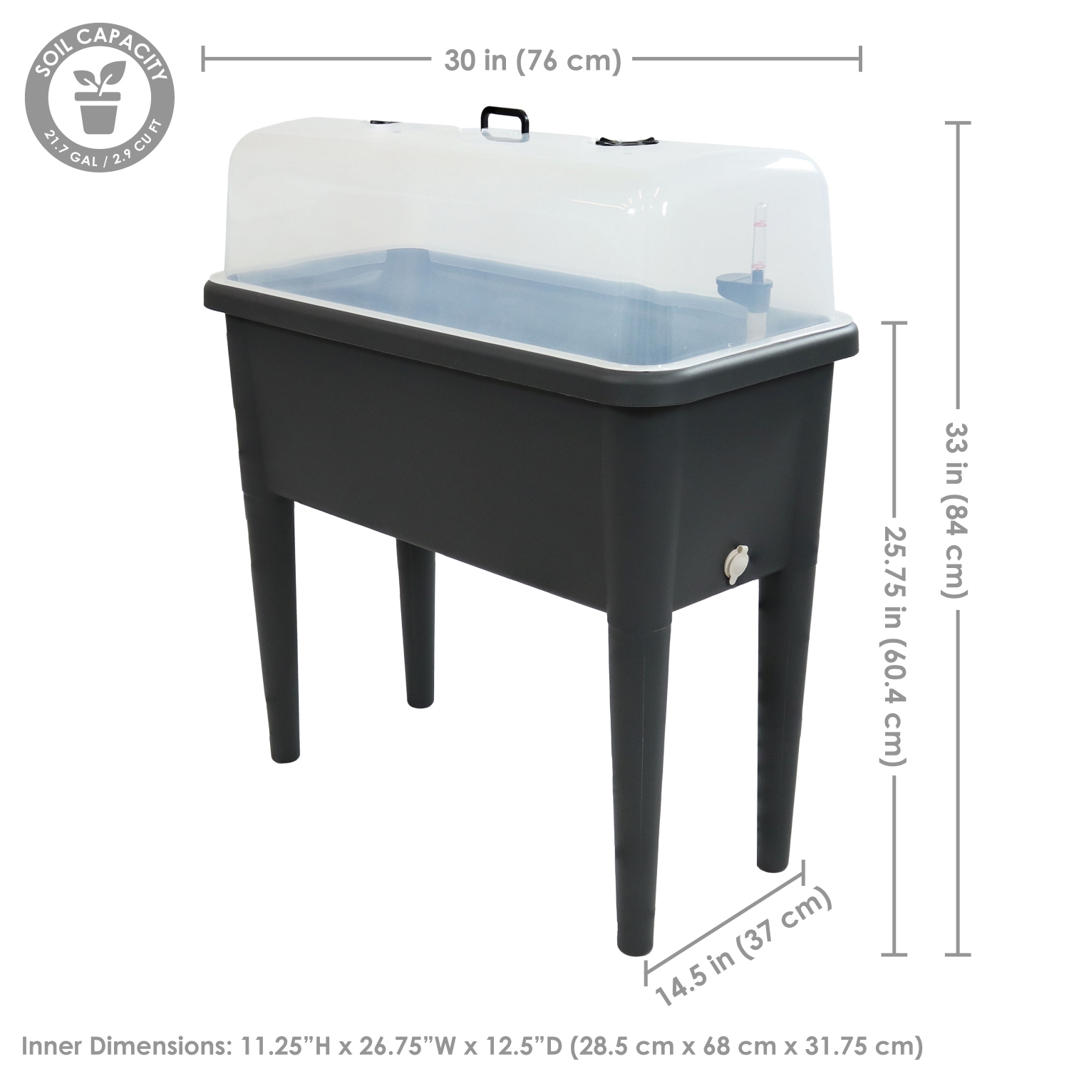 Sunnydaze Self-Watering Raised Garden Bed with Cloche Cover