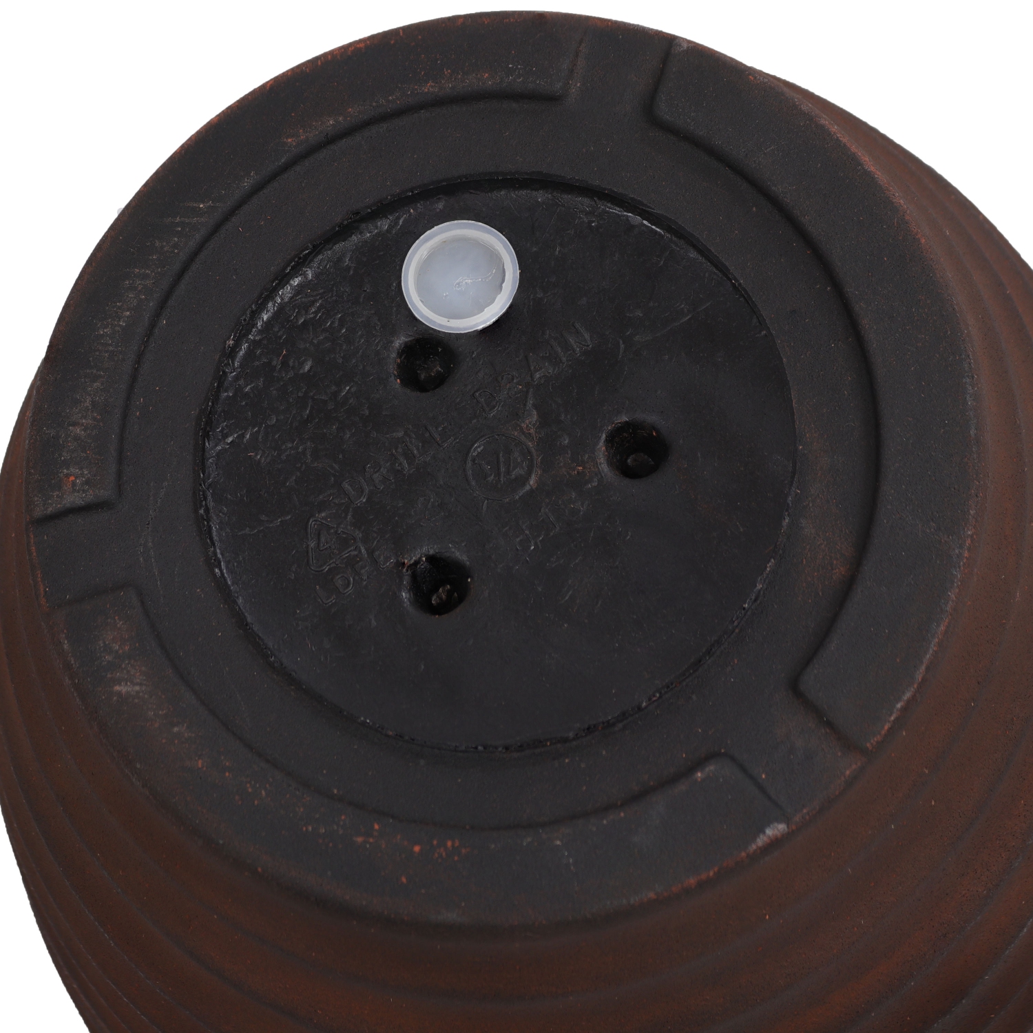 Sunnydaze 16 in Ribbed Polyresin Outdoor Planter - Rust - Set of 4