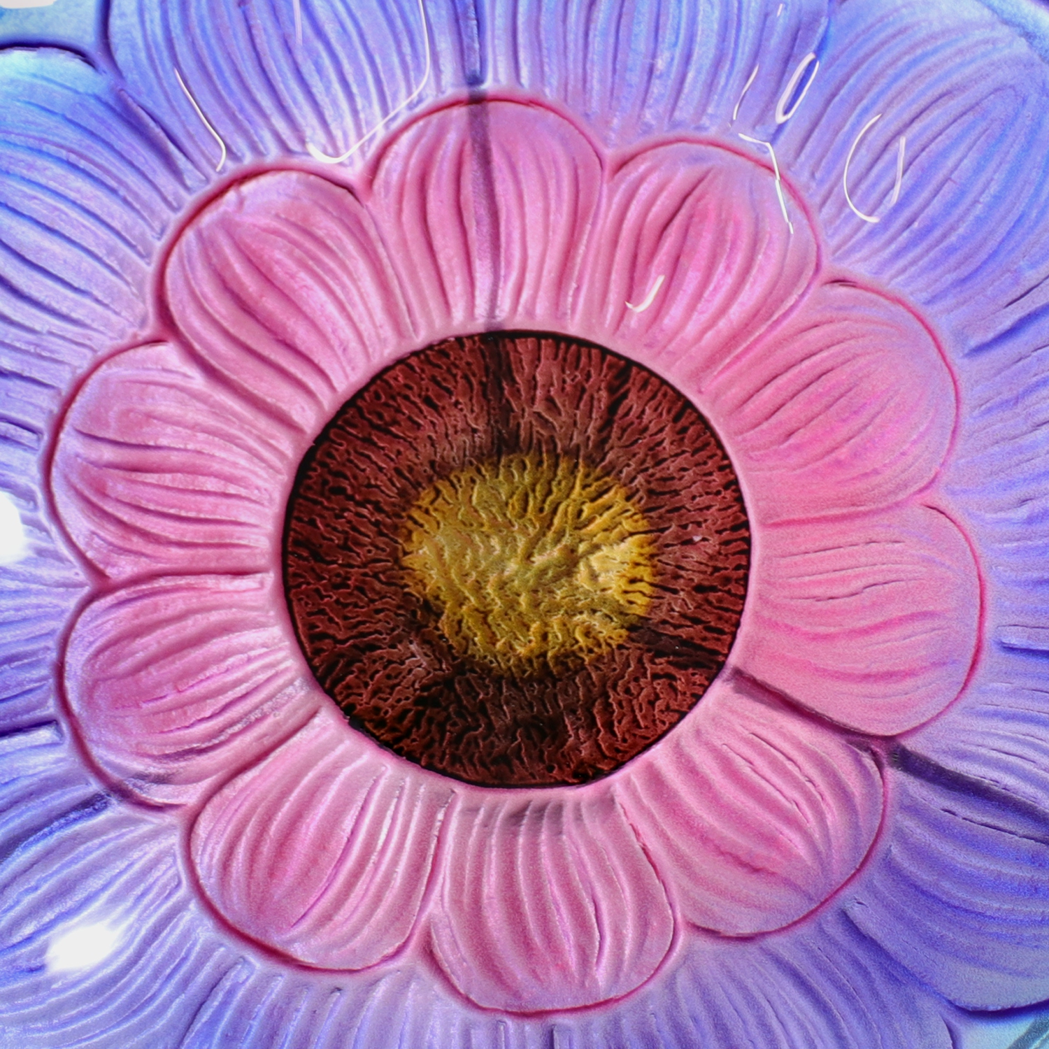 Sunnydaze Deck-Mounted/Staked Glass Bird Bath - Spring Crocus