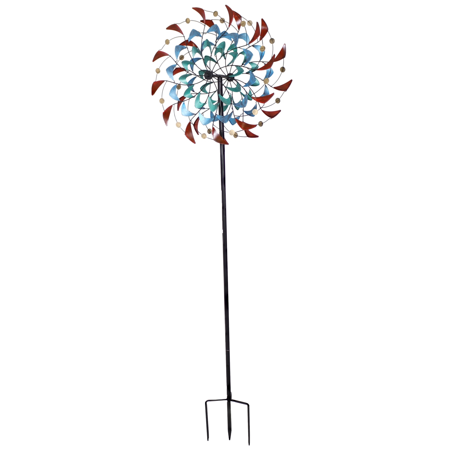 Toupie à vent en fer au fini thermolaqué Rainbow Breezes de Sunnydaze - 84 po de hauteur