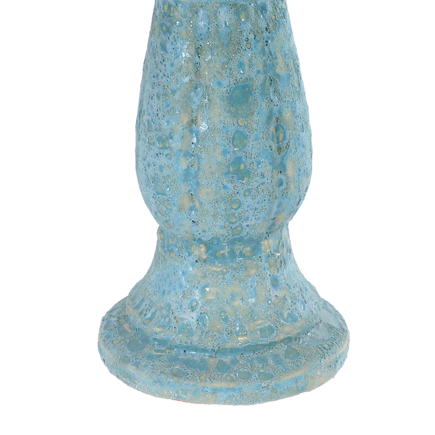 Sunnydaze Avignon Blue Lava Finish Ceramic Bird Bath - 18.75" H