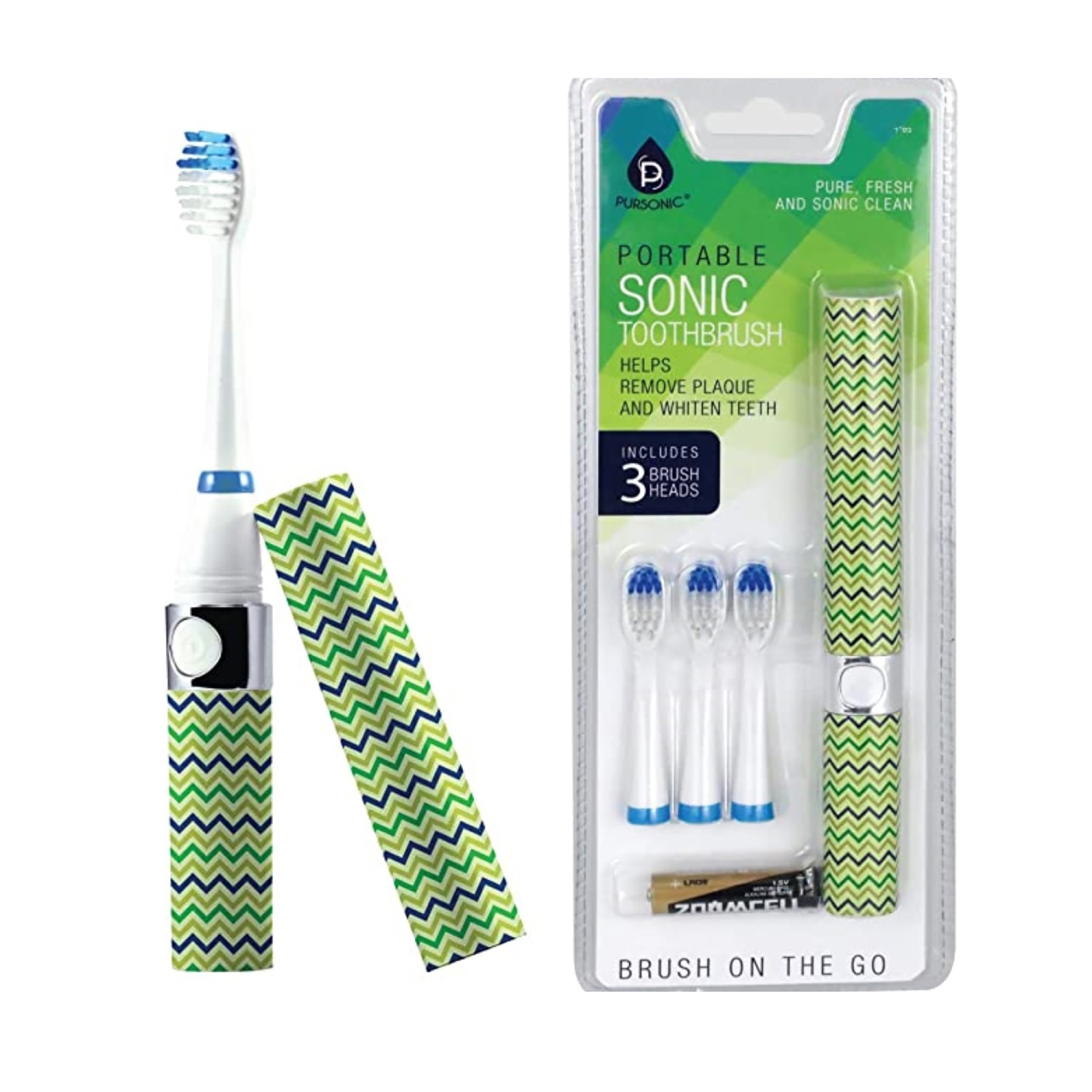 Pursonic Portable Sonic Toothbrush - Green