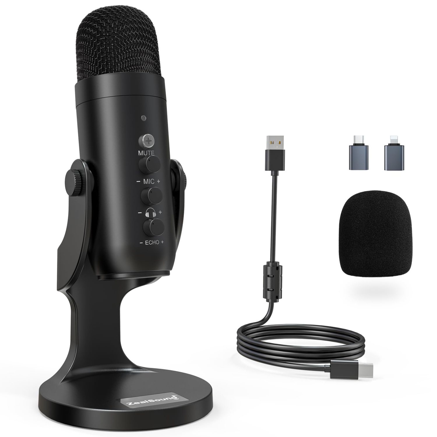 USB Microphone,Condenser Computer PC Mic,Gaming Microphones for PS 4&5.Headphone Output&Volume Control,Mic Gain Control,Mute Button for Vocal,YouTube