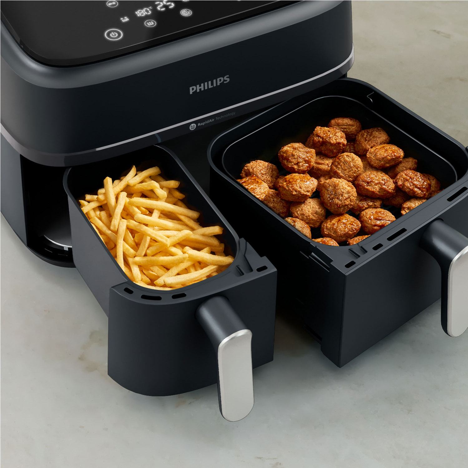 Philips 3000 Series Dual Basket Air Fryer - 9.5QT - Black