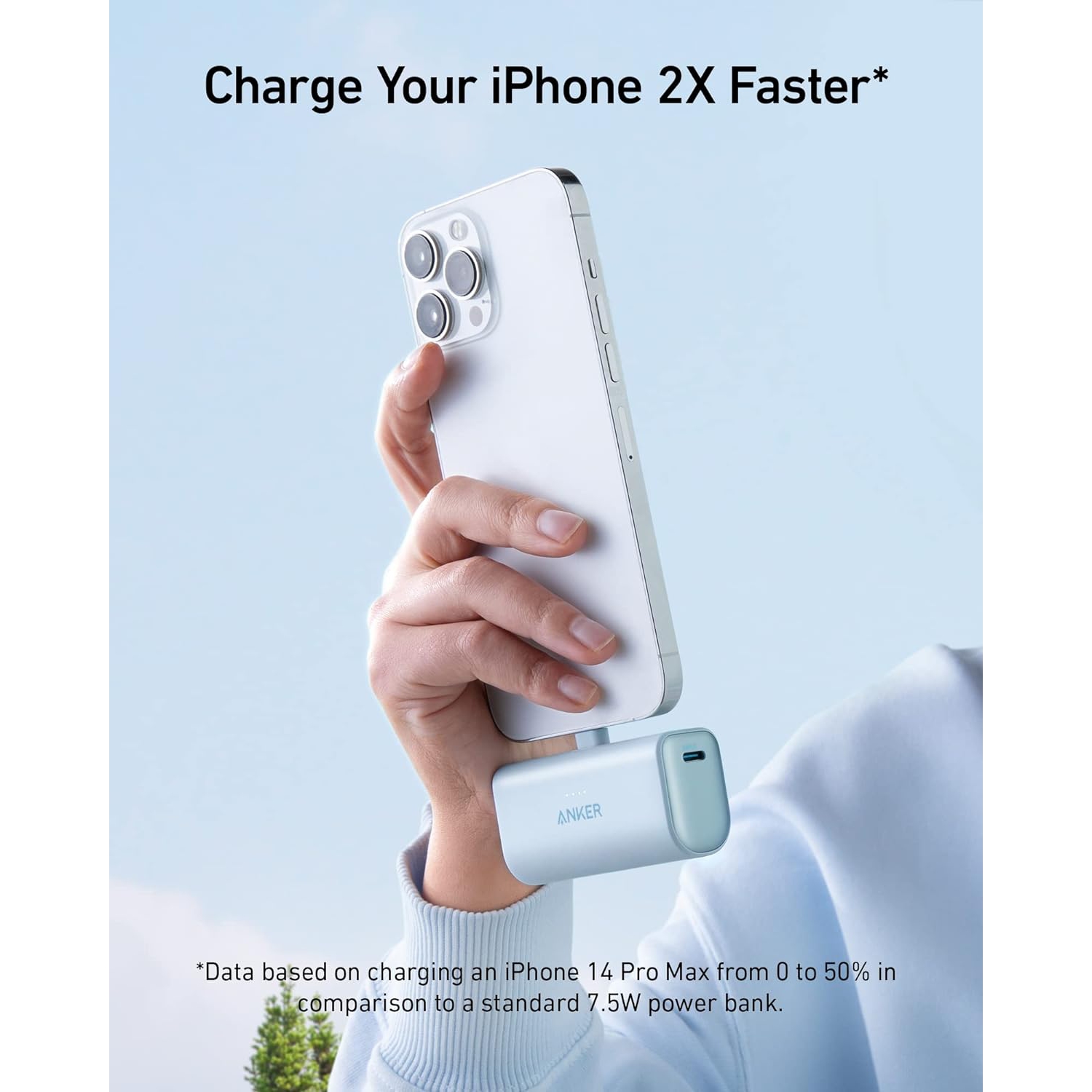 Anker Portable Charger with Built-in Lightning Connector, 5,000mAh MFi Certified 12W Portable Charger, Compatible with iPhone 14/14 Pro / 14 Plus /