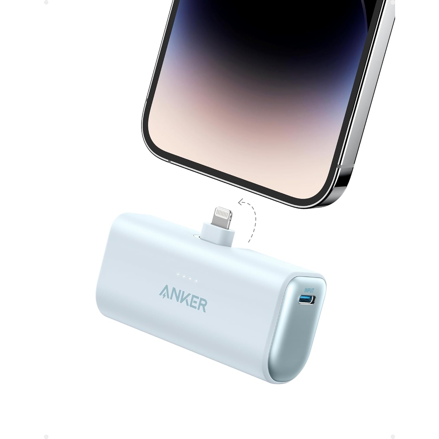 Chargeur portatif d'Anker avec connecteur Lightning intégré, chargeur portatif 12&nbsp;W certifié MFi par 5.000&nbsp;mAh, compatible avec iPhone