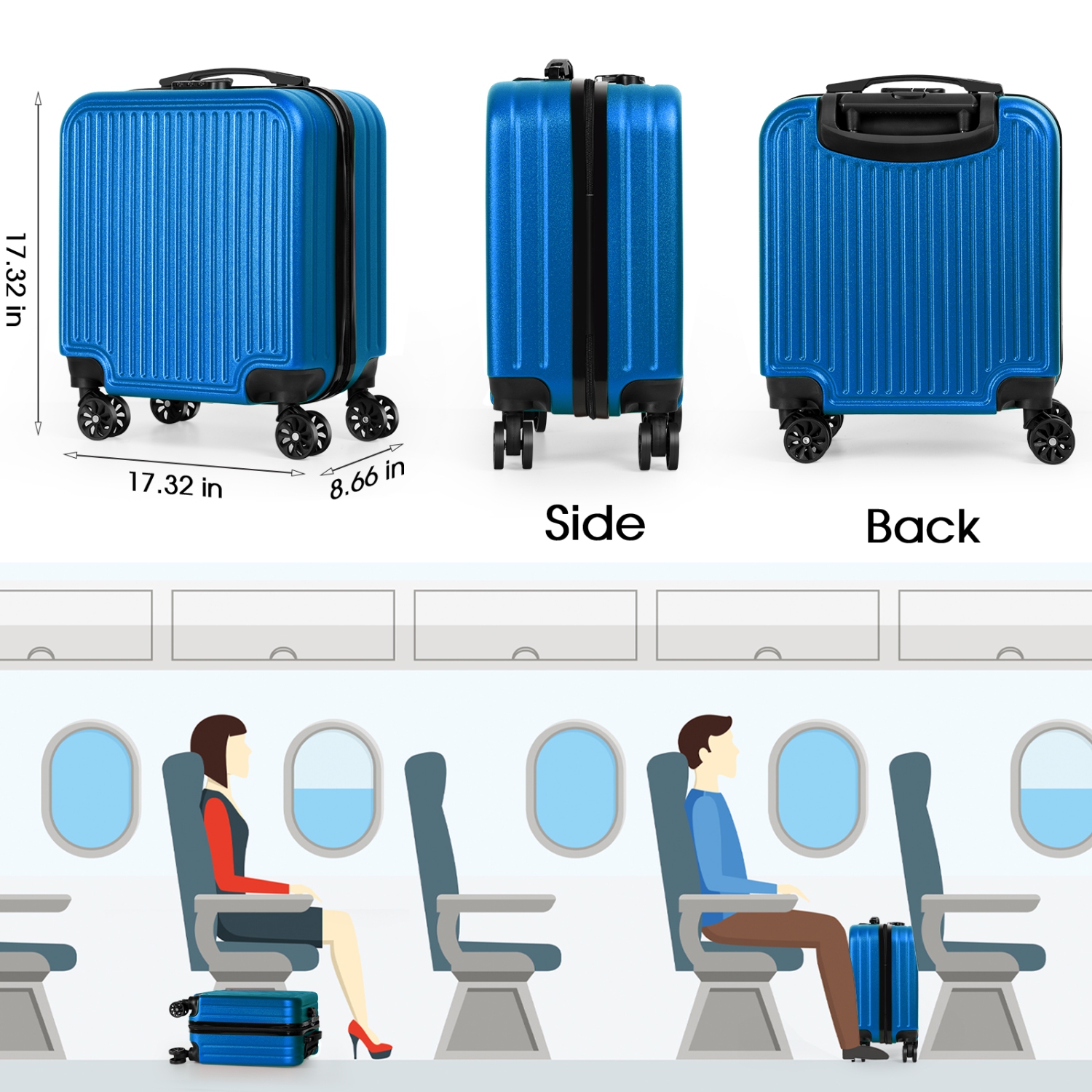 Sacs de voyage TSA à roulettes de 18 po avec cadre en aluminium de HIKOLAYAE
