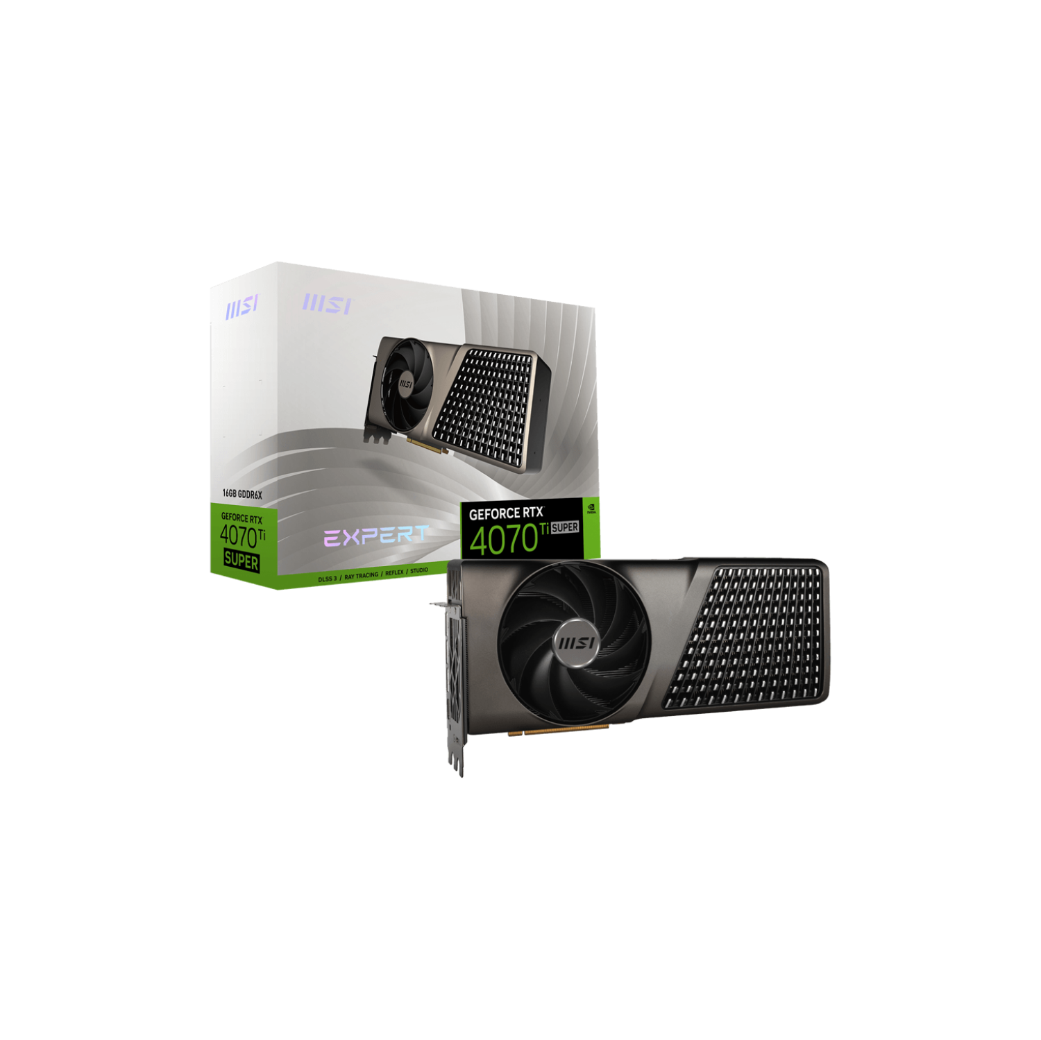 MSI RTX 4070 Ti SUPER 16G EXPERT, 16GB GDDR6X, 2670 MHz Boost, PCIe 4.0, 256-bit, 16-pin x 1, HDMI x1, DisplayPort x3, Video Card