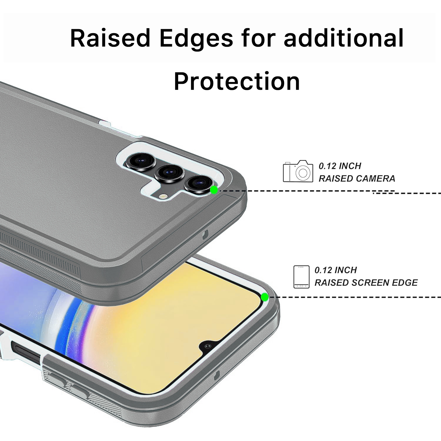 XCRS – Étui robuste triple couche Defender avec protection antichoc pour Galaxy A35 5G 6,6 po de Samsung